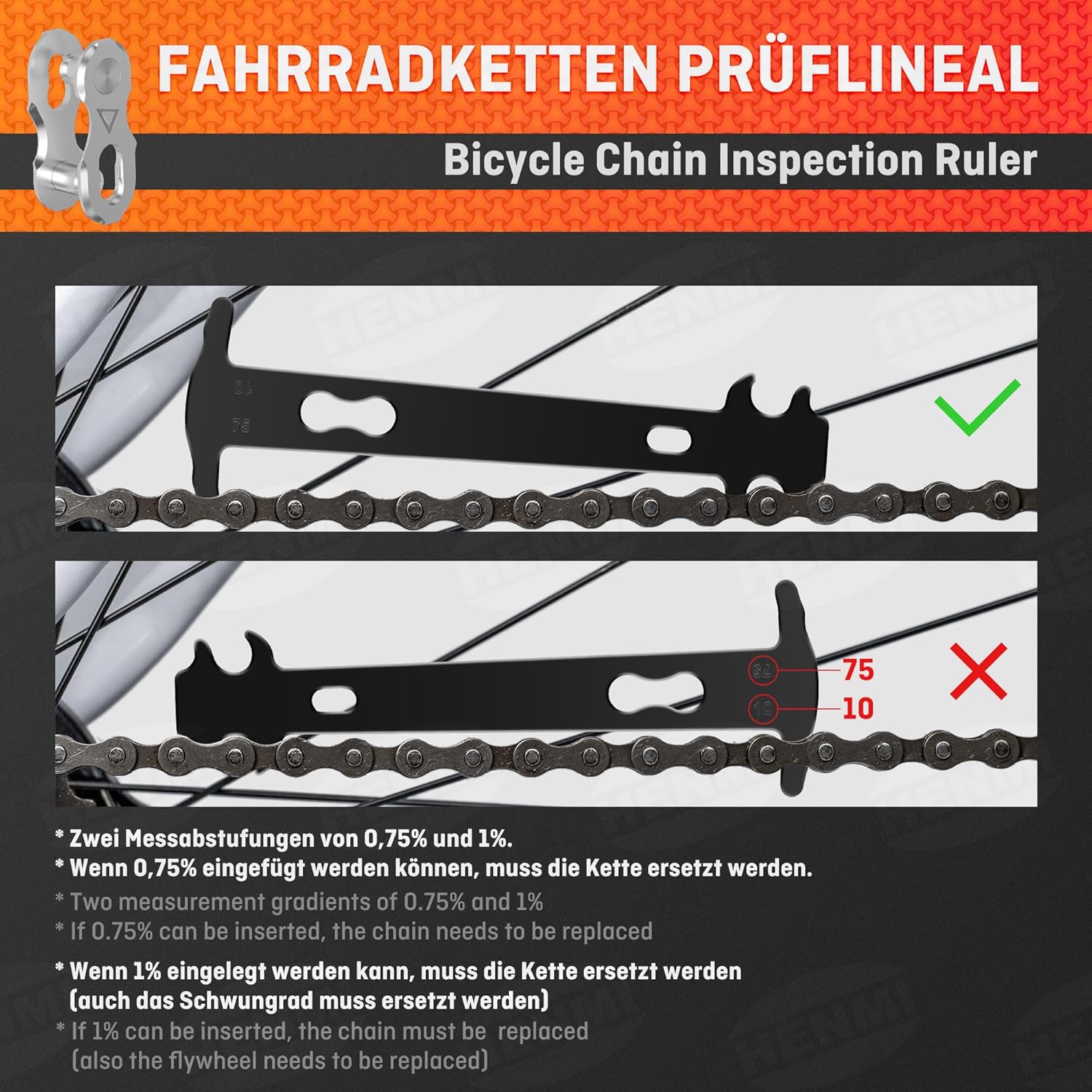 Detalle 2 de HENMI Kettennieter Fahrrad