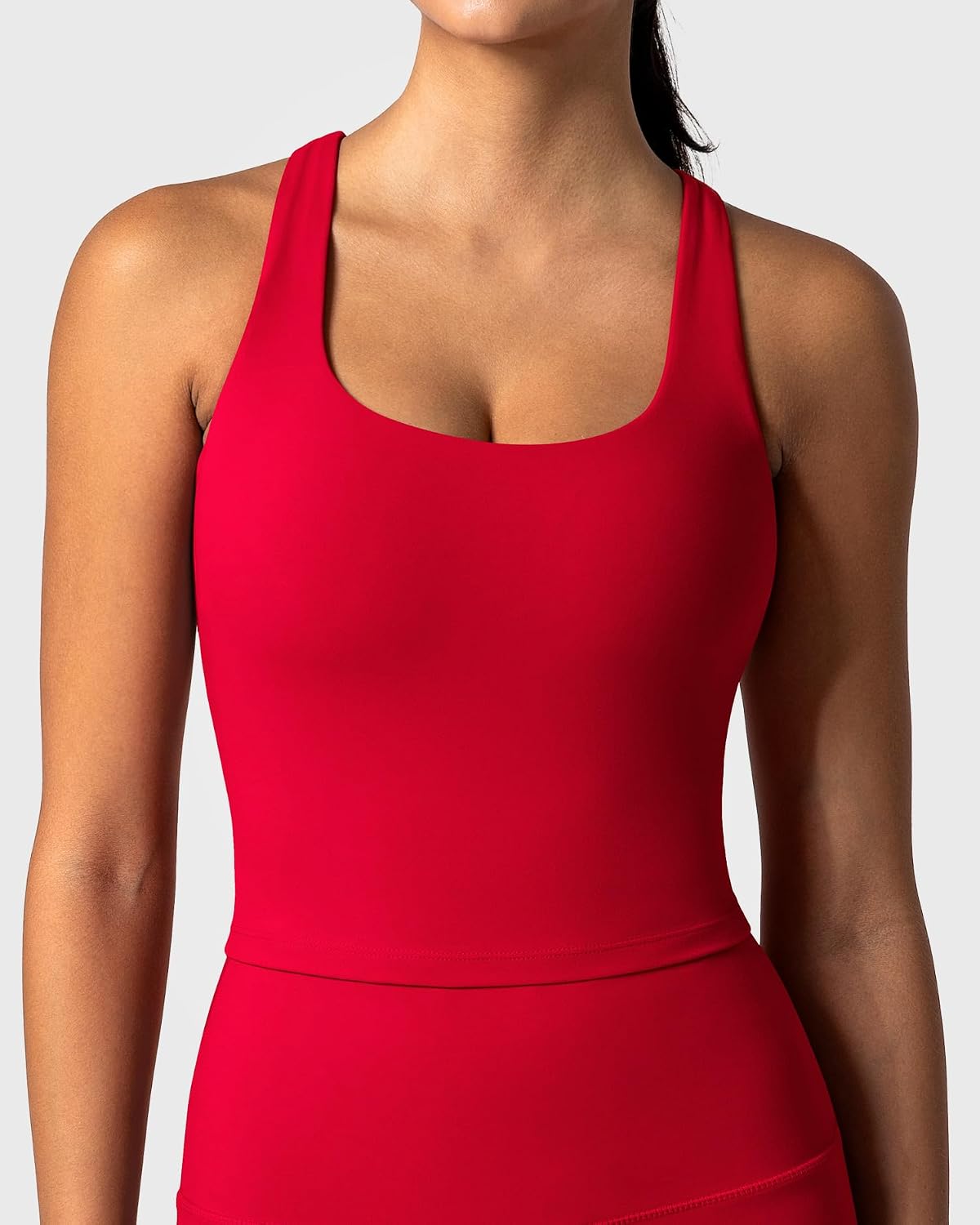 Detalle 1 de BareLuxe QKCA250806BR Longline Sports Bra, Square Neck, Light Support