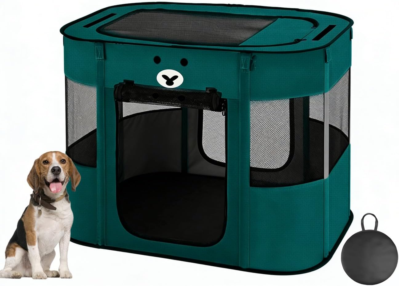 Floving Tragbares Hundehaus: Rechteckiger Haustierzaun 70x55x45 cm – faltbar und wetterfest