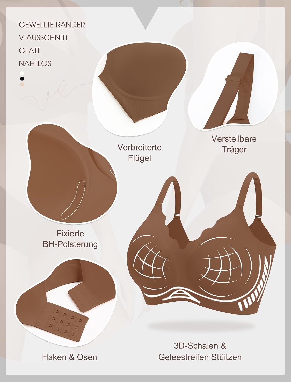 Detalle 2 de Vtelor Bügelloser BH Push up Komfort 34% Elasthan 🎀