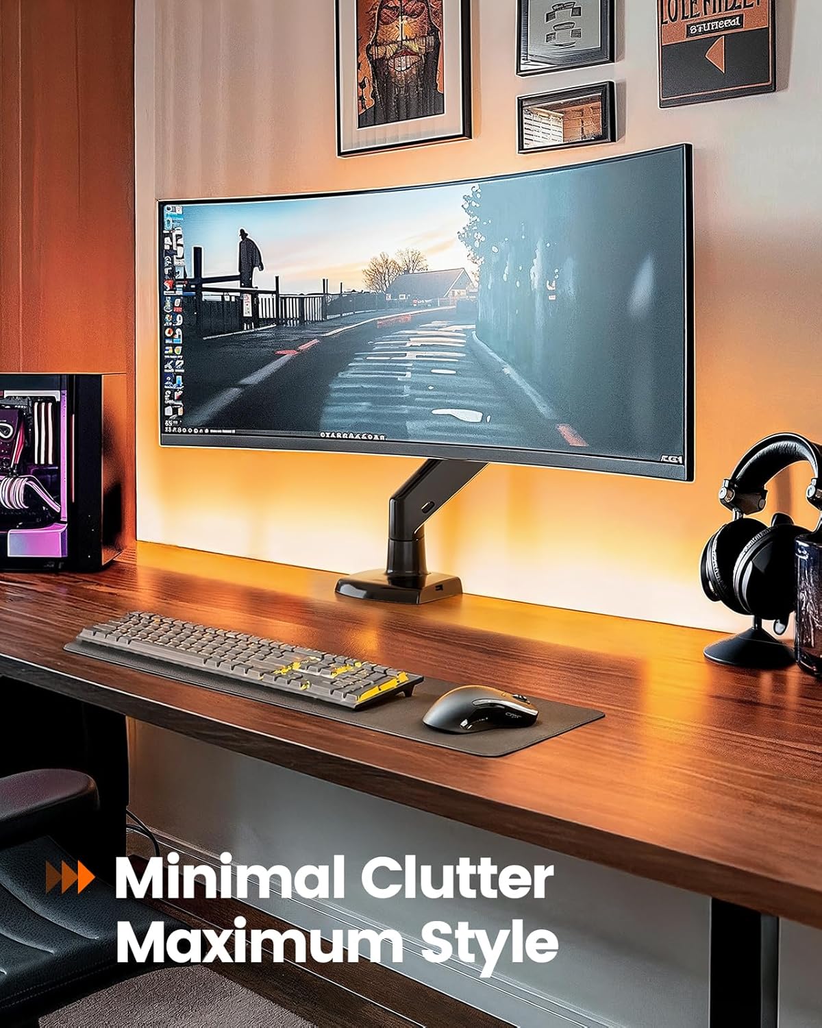 Thumbnail 6 de ErGear Braccio Monitor Singolo 13–49 Pollici Ultrawide: supporto robusto, estensione e gestione cavi