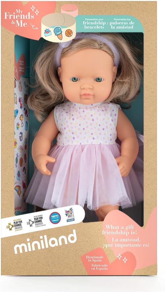 Detalle 2 de Miniland 33208 – anatomicznie poprawna lalka 38 cm z winylu