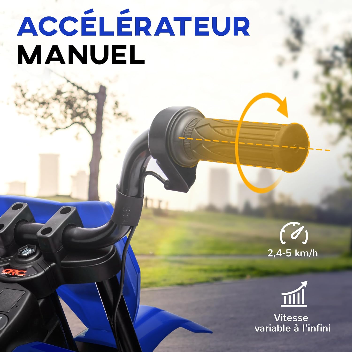 Detalle de AIYAPLAY Moto électrique Enfants – Moto Cross 12V pour enfants (3–6 ans), 2 moteurs, vitesse max 5 km/h