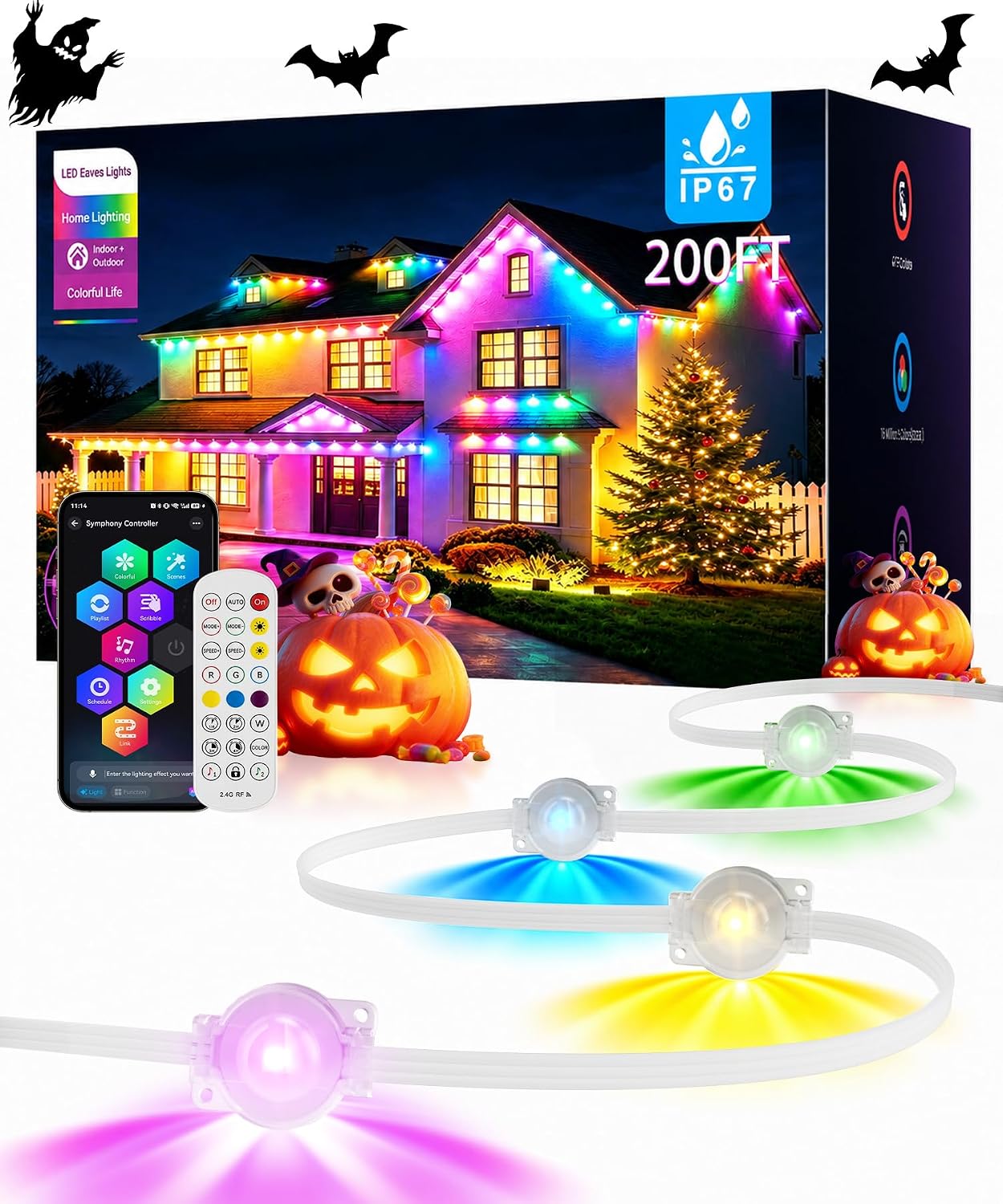 Detalle de AMANEER Permanent Outdoor Lights 200ft