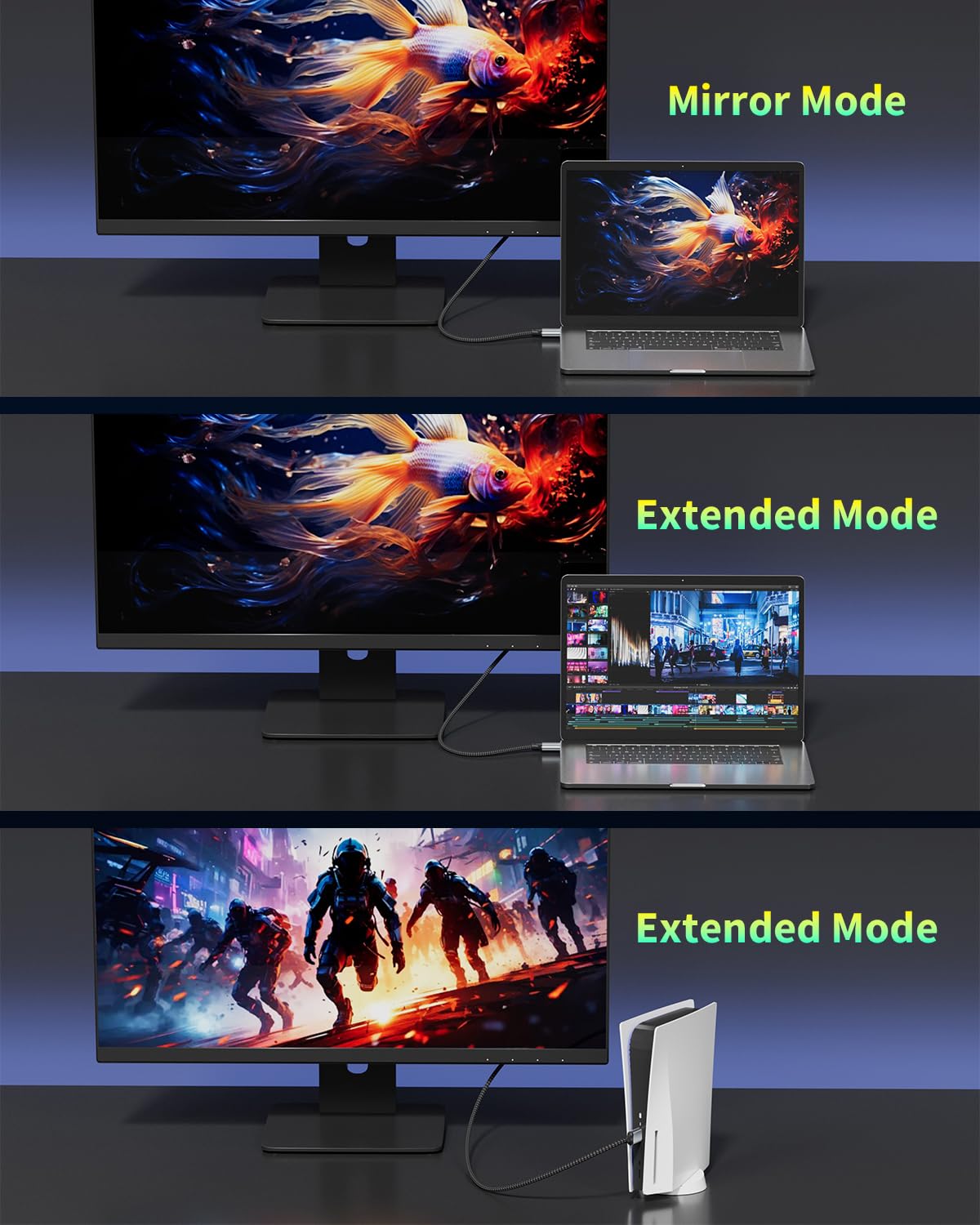 Thumbnail 5 de Layajia HDMI Kabel 2 m – Ultra HDMI 2.2, bis 96 Gbps, 16K/60Hz, HDR, kompatibel mit PS5/4, Xbox und mehr