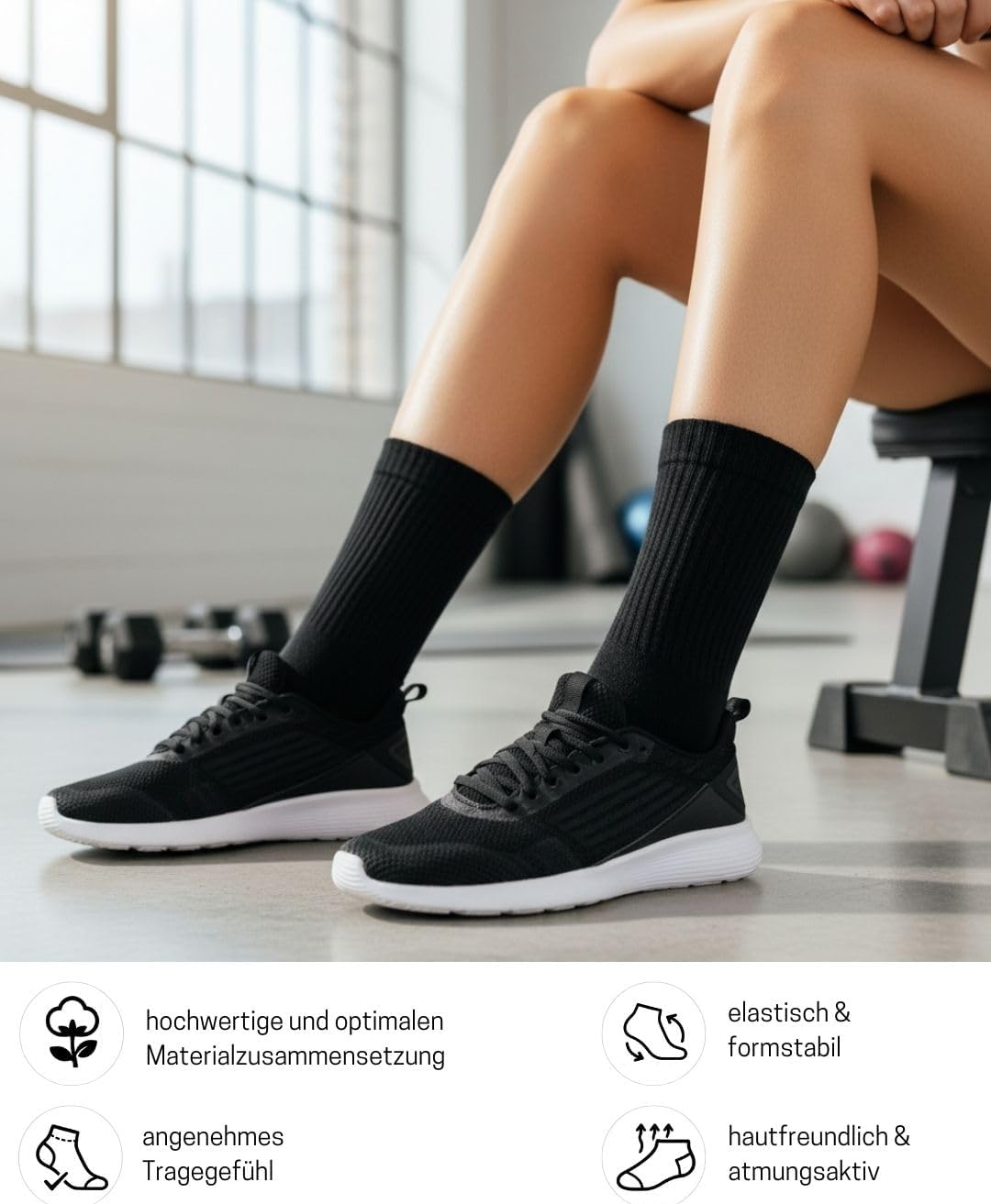 Detalle 2 de 10 Paar Sportsocken Tennissocken 80% Baumwolle