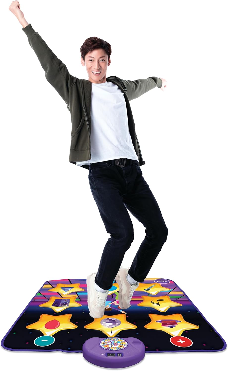 Thumbnail 2 de Lexibook Tapis de Danse électronique DM10LXB – Touches lumineuses et enceinte intégrée (Violet/Jaune)