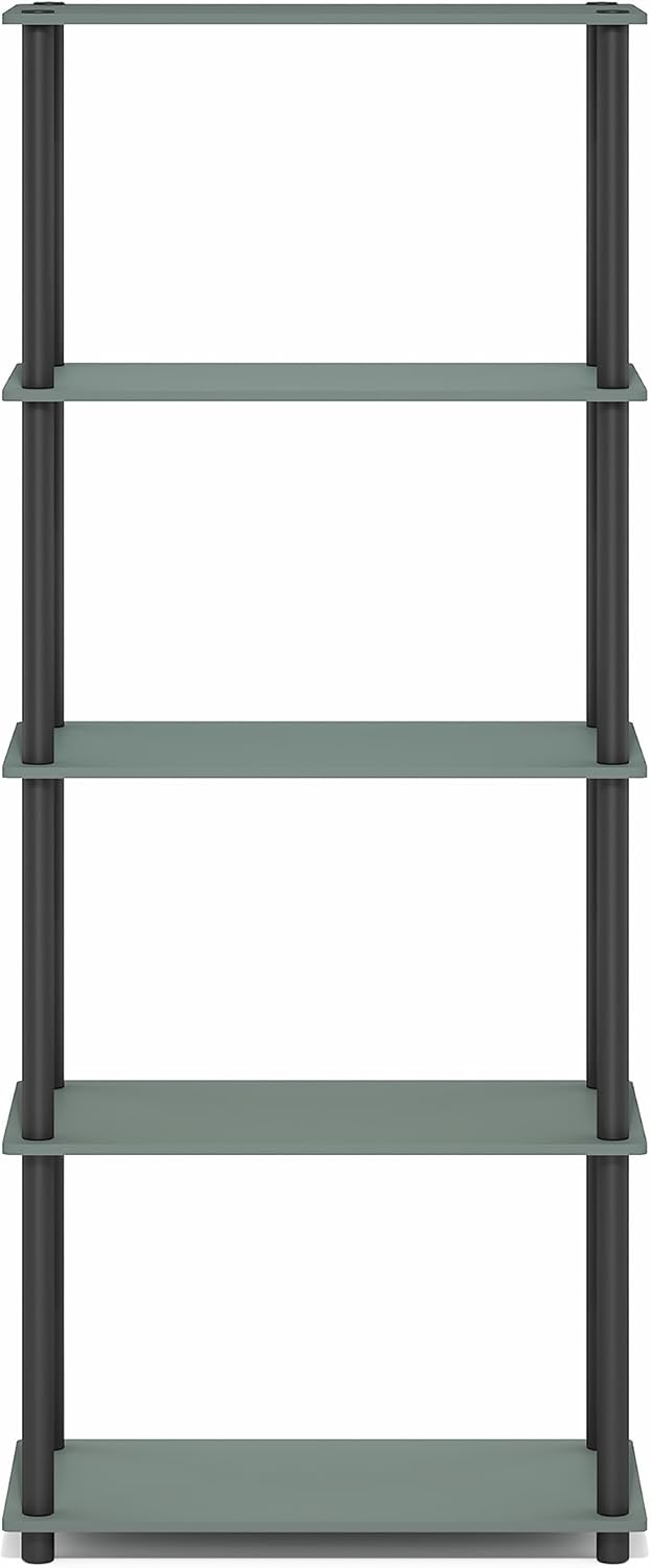 Detalle 2 de Furinno TURN-N-TUBE Scaffale Portaoggetti a 5 Ripiani, Angolare, Verde Salvia