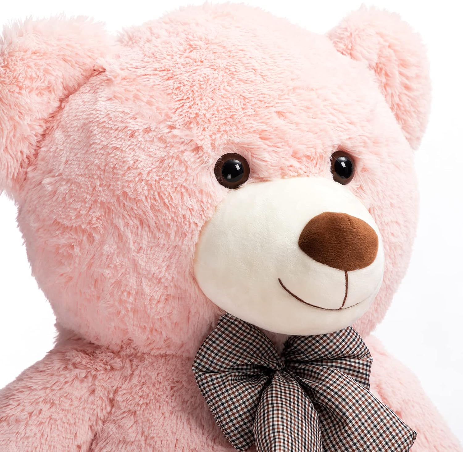 Detalle de HollyHOME Giant Pink Teddy Bear (47 Inches): A Soft, Versatile Plush for Hugging, Decorating and gifting