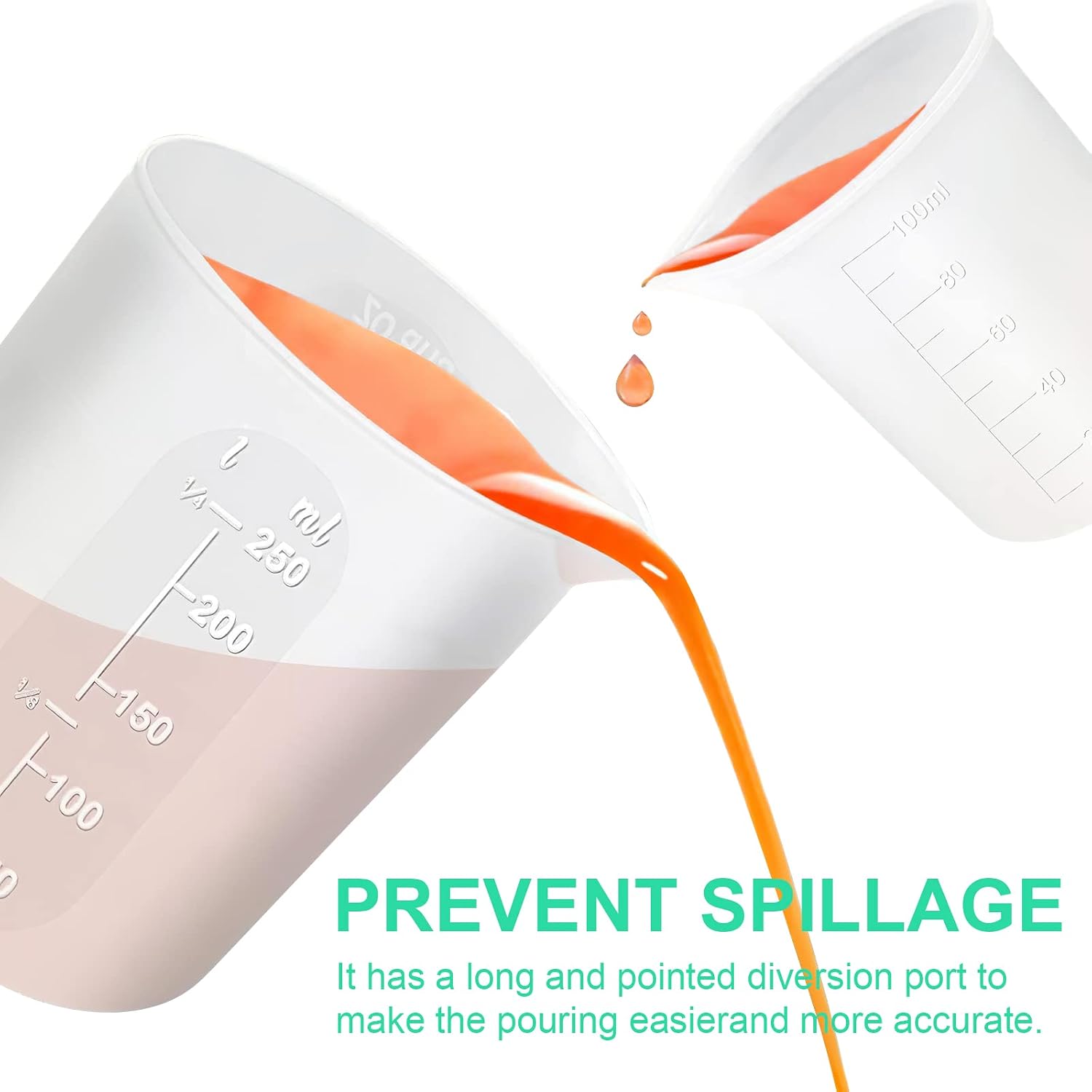 Thumbnail 4 de Sjubaopen 7-Piece Silicone Measuring Cup Set, 250 ml, 100 ml and 10 ml Cups