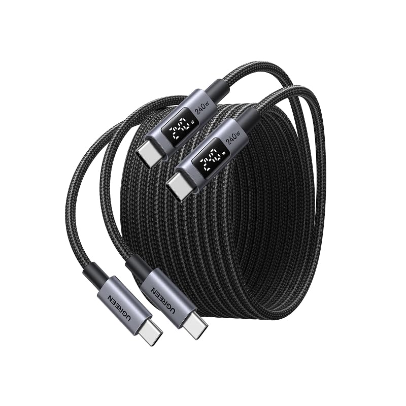 Detalle de UGREEN L530 240W USB-C Cable with Digital Display, 3.3 ft, 2-Pack