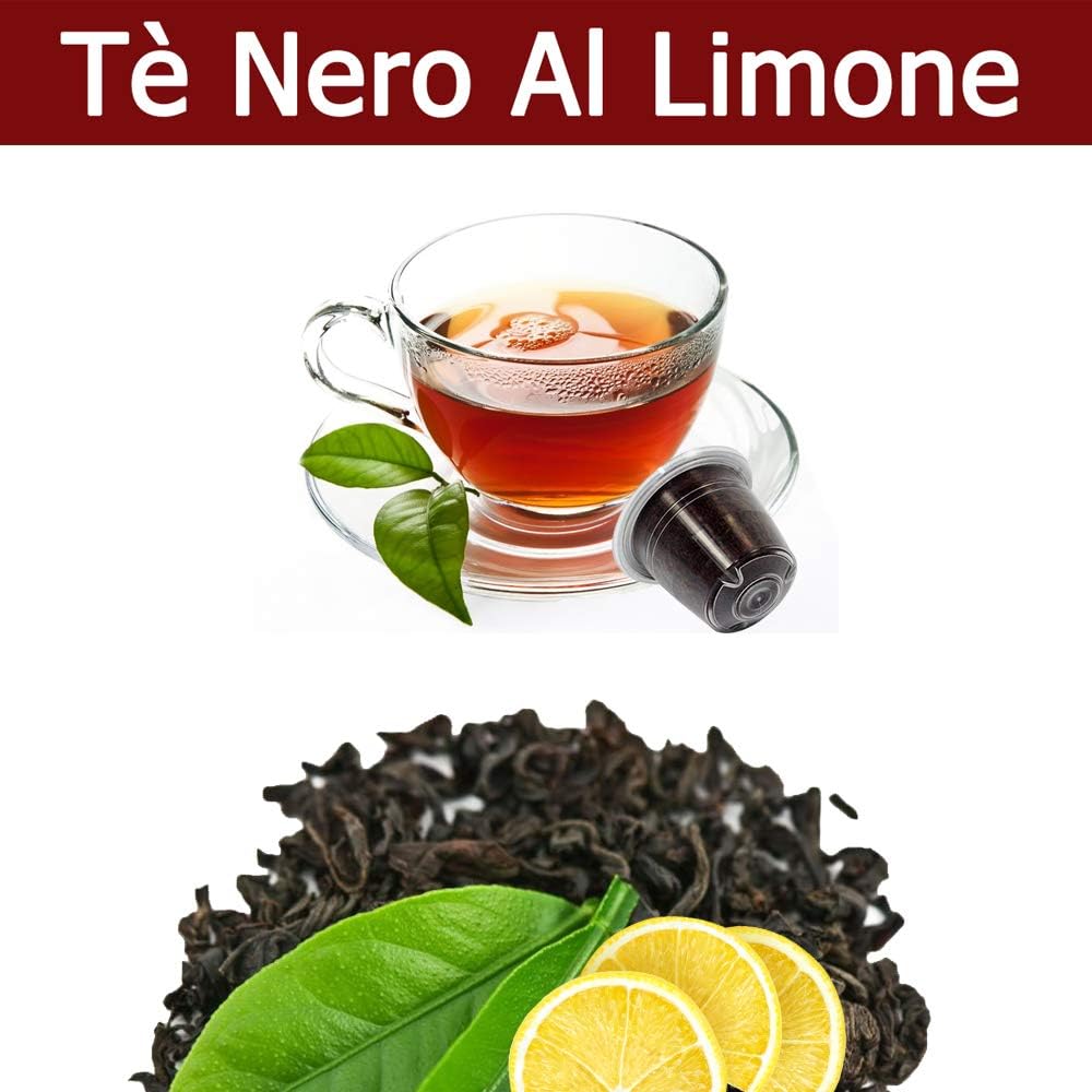 Detalle 2 de Tè Nero Naturale al Limone in Capsule Kickkick per Nespresso – 50 pezzi, limone naturale