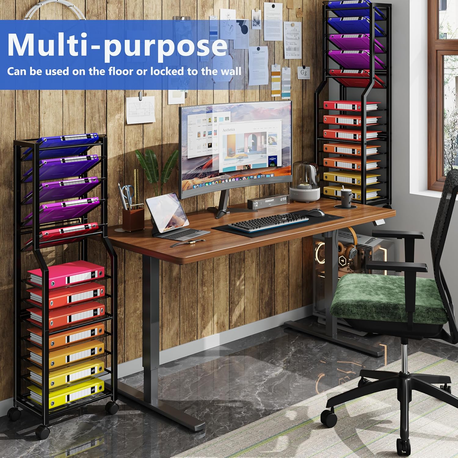Thumbnail 3 de Simple Trending 12-Tier Rolling File Cart with Sliding Trays