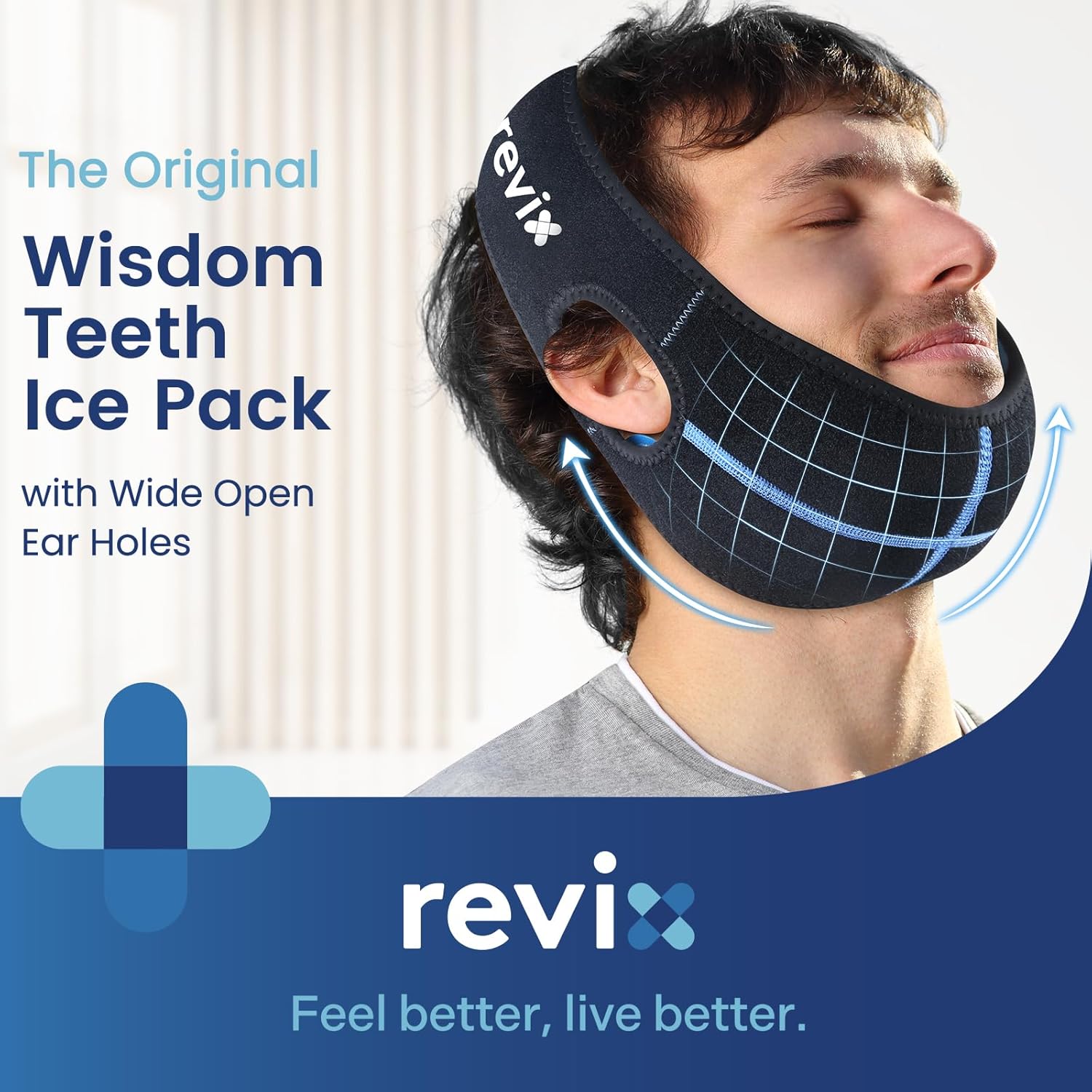 Thumbnail 1 de REVIX Wisdom Teeth Ice Pack Head Wrap with 4 Gel Packs 🩺