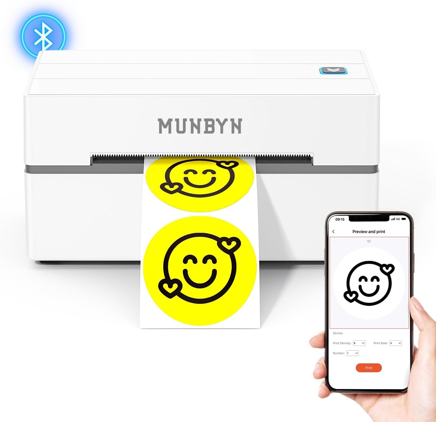 MUNBYN 130B Bluetooth Thermal Label Printer