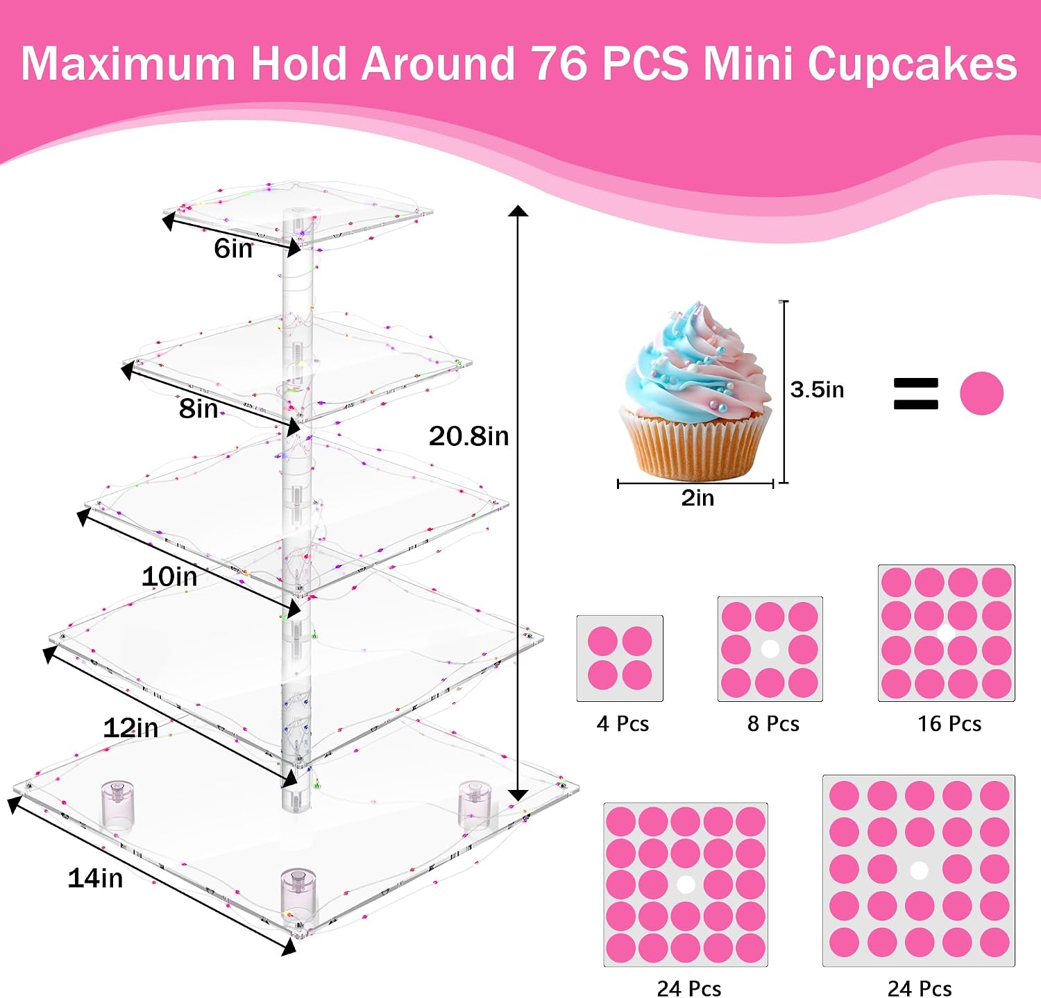 Detalle 2 de YestBuy Cupcake Stand 5-Tier cupcake tower ๐ง