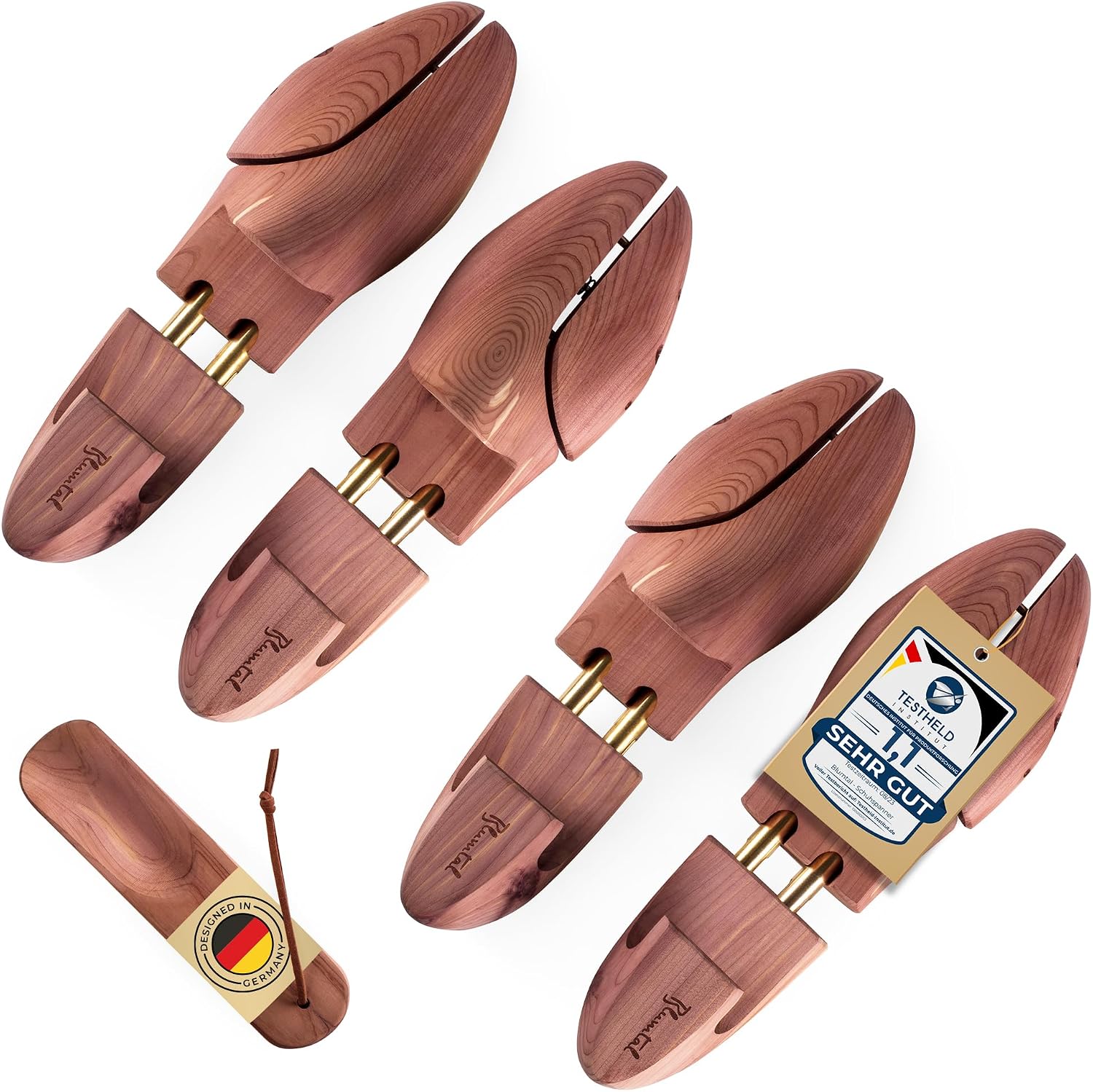 Detalle de Blumtal TESTSIEGER Premium Schuhspanner aus Zedernholz (Größen 38–47) inkl. Schuhlöffel