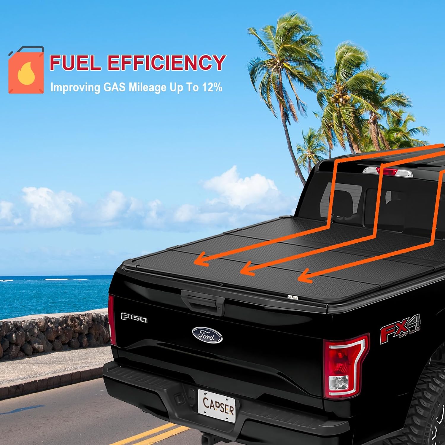 Detalle 2 de CAPSER Tri-Fold Tonneau Cover for 5.5-ft F-150 Bed