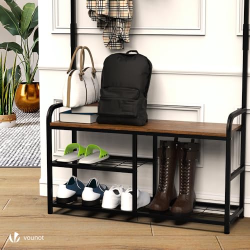 Thumbnail 6 de VOUNOT Perchero de Pie con Zapatero y Banco — 185x85x33 cm, estilo industrial