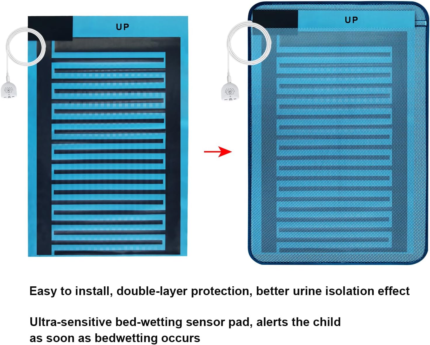 Thumbnail 5 de Bedwetting Alarm Pad for Boys and Girls – USB Rechargeable, Music Optional with Volume Control (Blue)