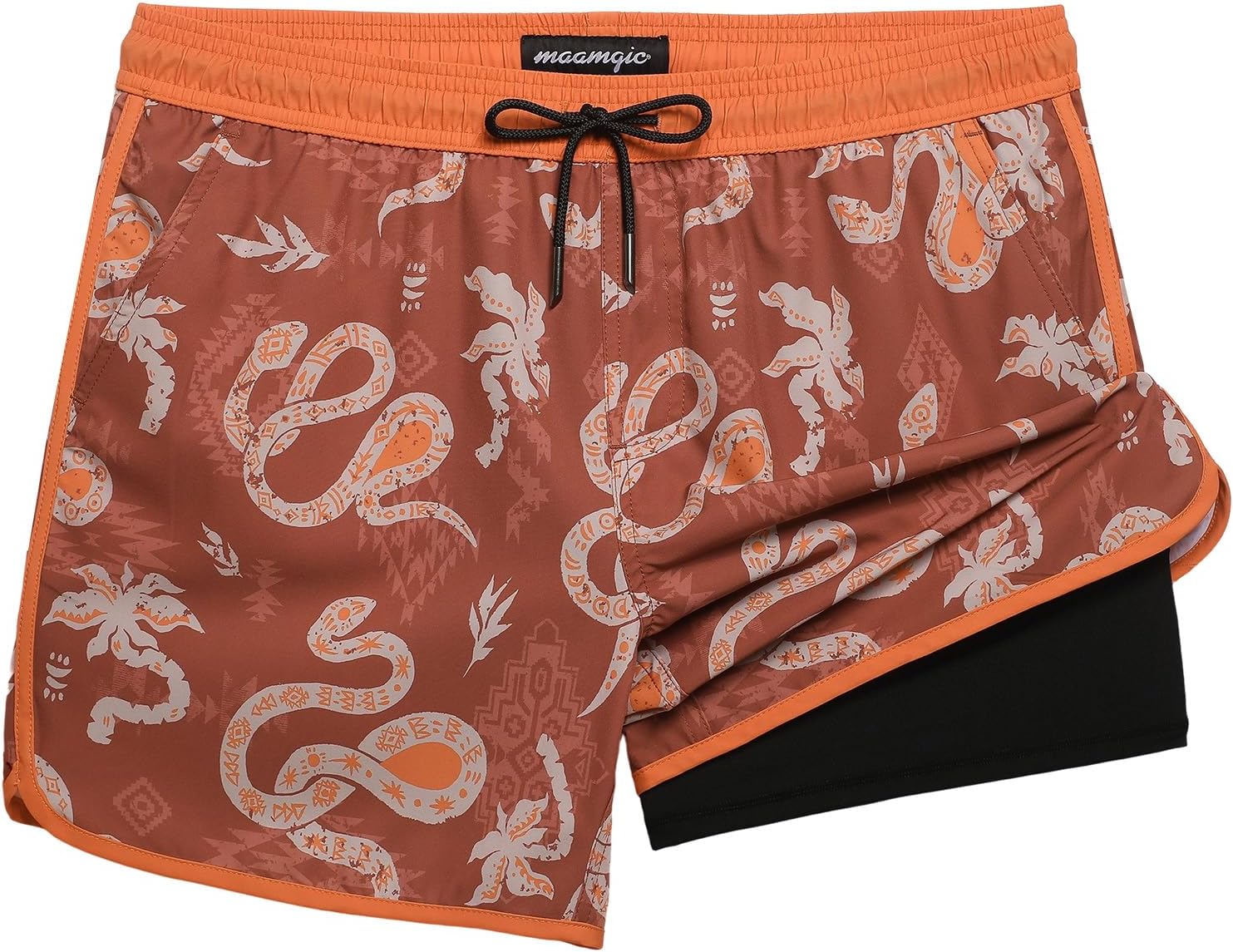 Thumbnail 6 de maamgic Mens Short 80s 90s Vintage 5.5" Swim Trunks – 2-in-1 Quick Dry Board Short