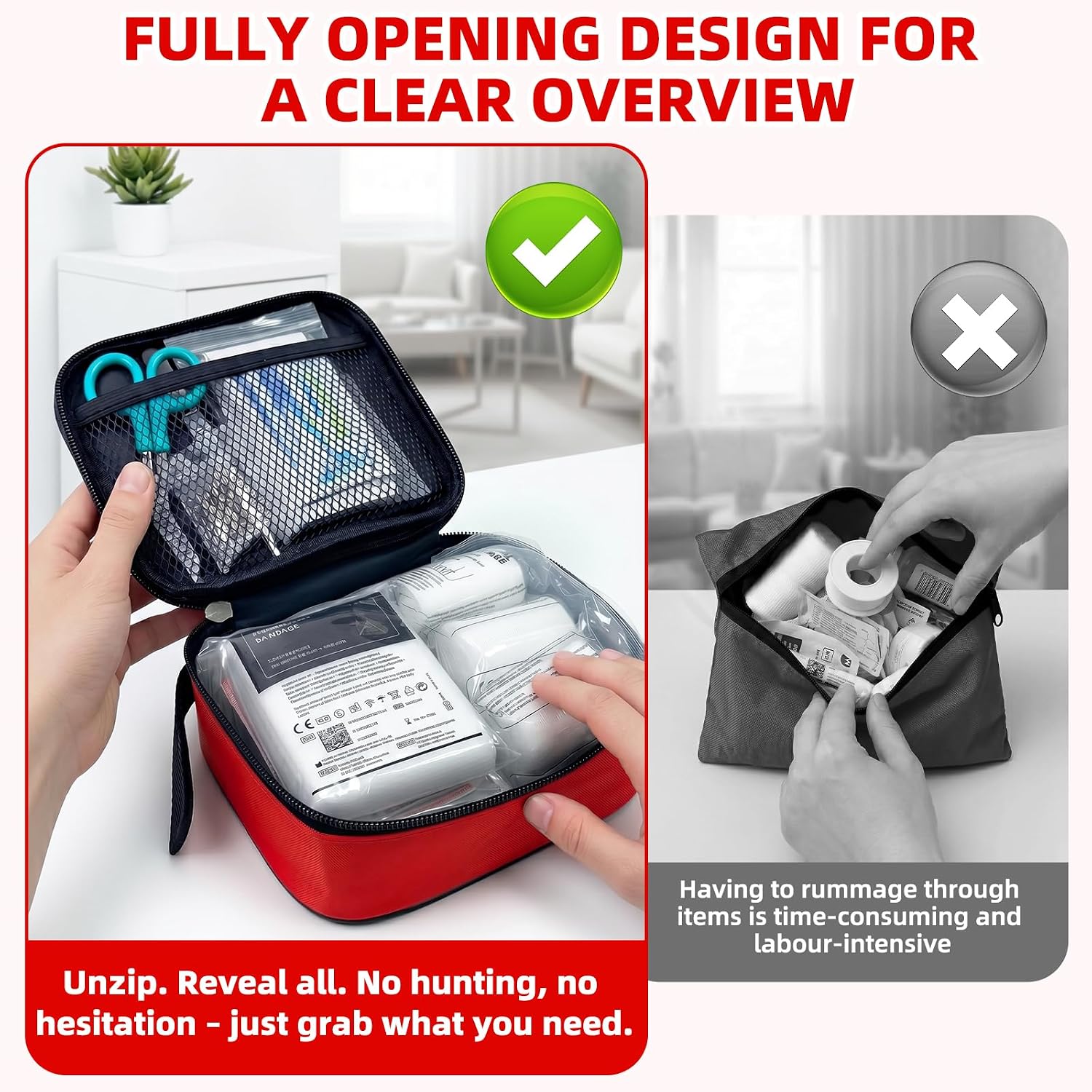 Thumbnail 6 de HONYAO Mini First Aid Kit, 125-Piece Portable Emergency Kit