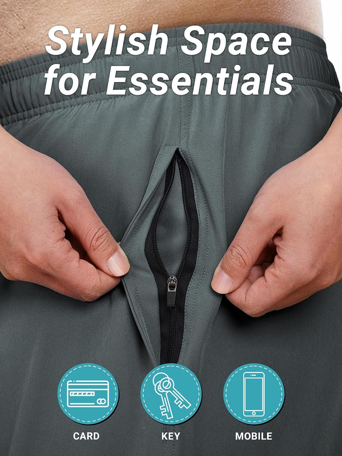 Detalle de Arcweg Badehose Herren Große Größen 2XL–6XL: Schnelltrocknend, kompressionsgefüttert und elastischer Bund