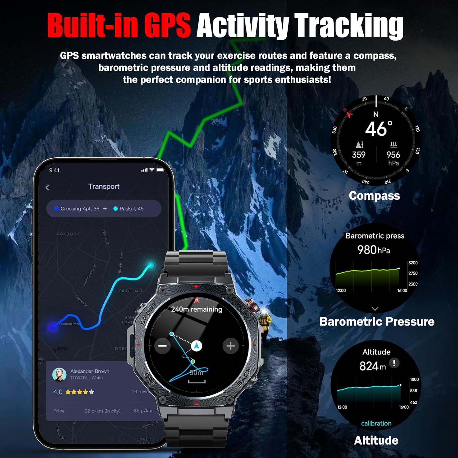 Thumbnail 1 de Smartwatch Uomo 1,43" HD con Bluetooth calling e GPS multi-sistema, 160+ modalità sport