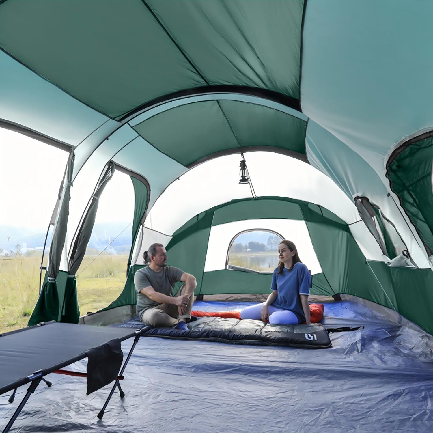 Thumbnail 4 de CAMPROS CP 12-Person Tent: 3-Room Family Cabin Tent with Top Rainfly, Waterproof & Windproof, 20' x 9' x 72" H