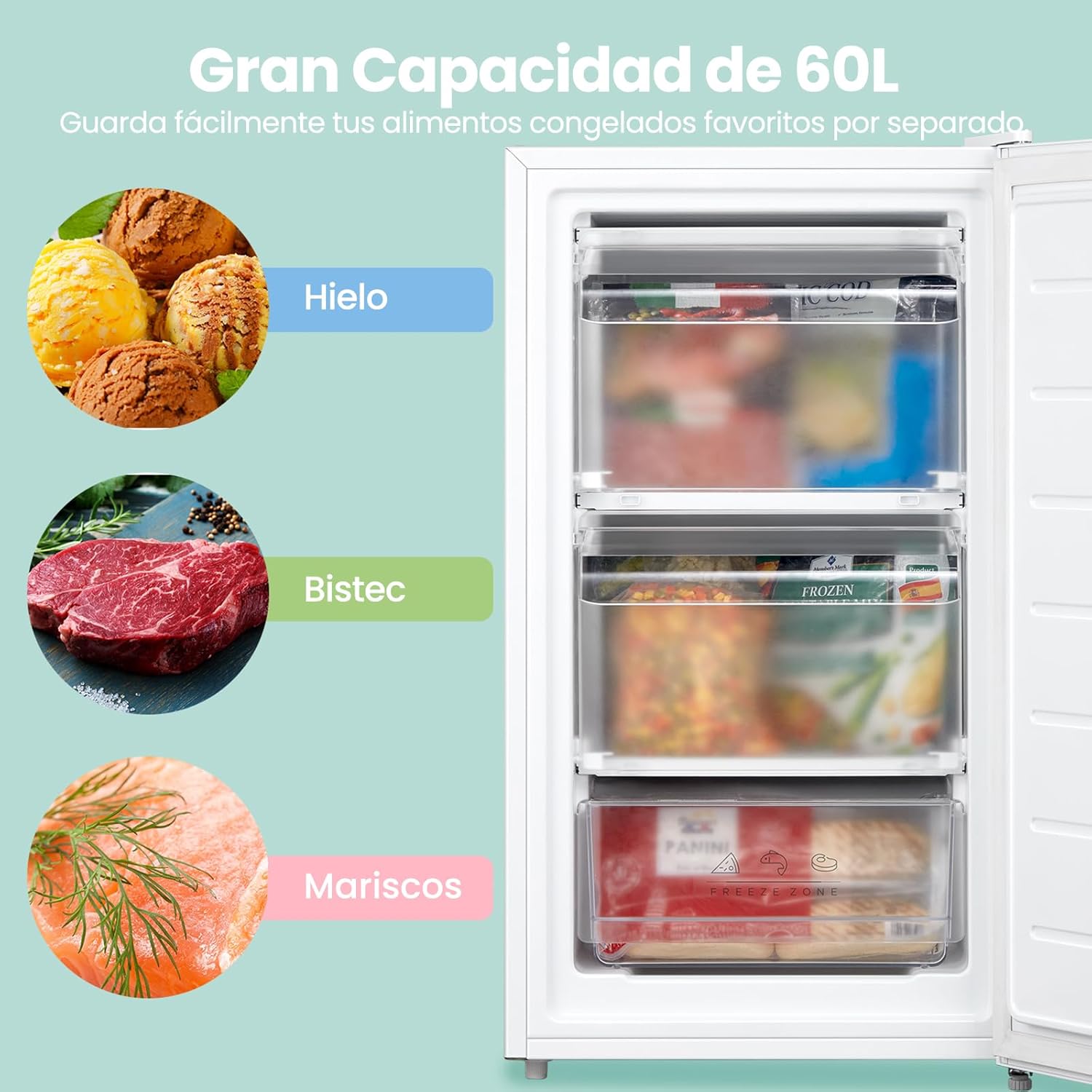 Detalle de Comfee RCU60WH2(E) congelador vertical 60 L