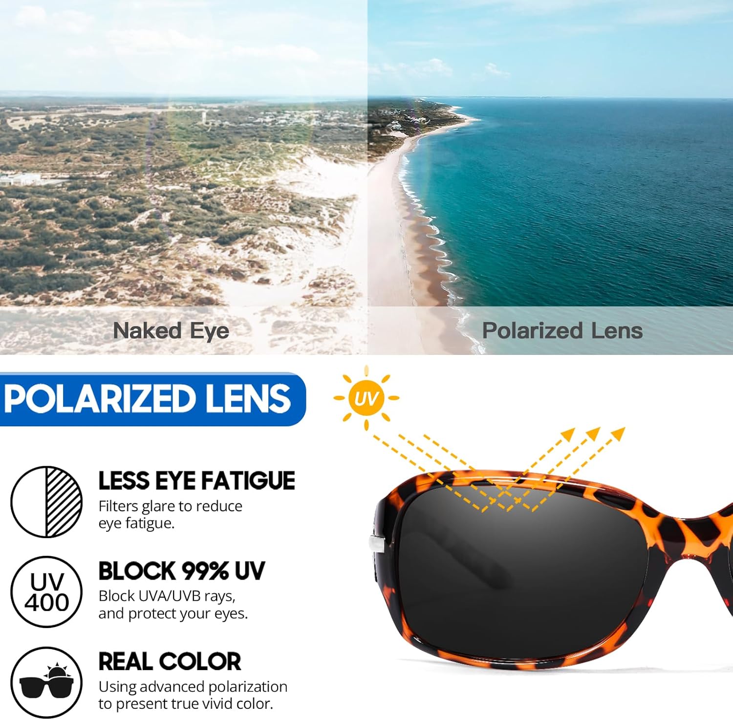 Thumbnail 4 de Myiaur polarised wraparound sunglasses for women – UV400 protection for driving and everyday fashion
