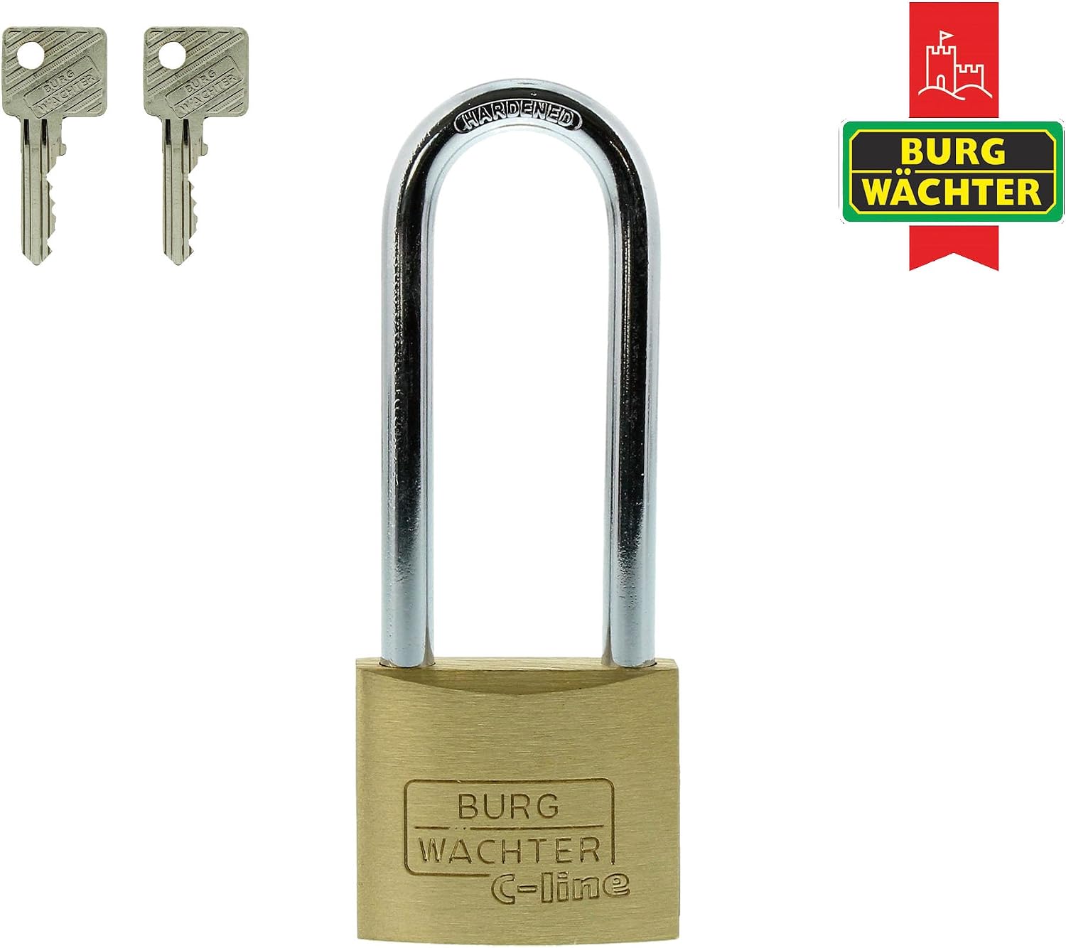Detalle de Burg-Wächter C-Line 222 HB 30 45SB Vorhängeschloss – Messing, 5 mm Bügelstärke