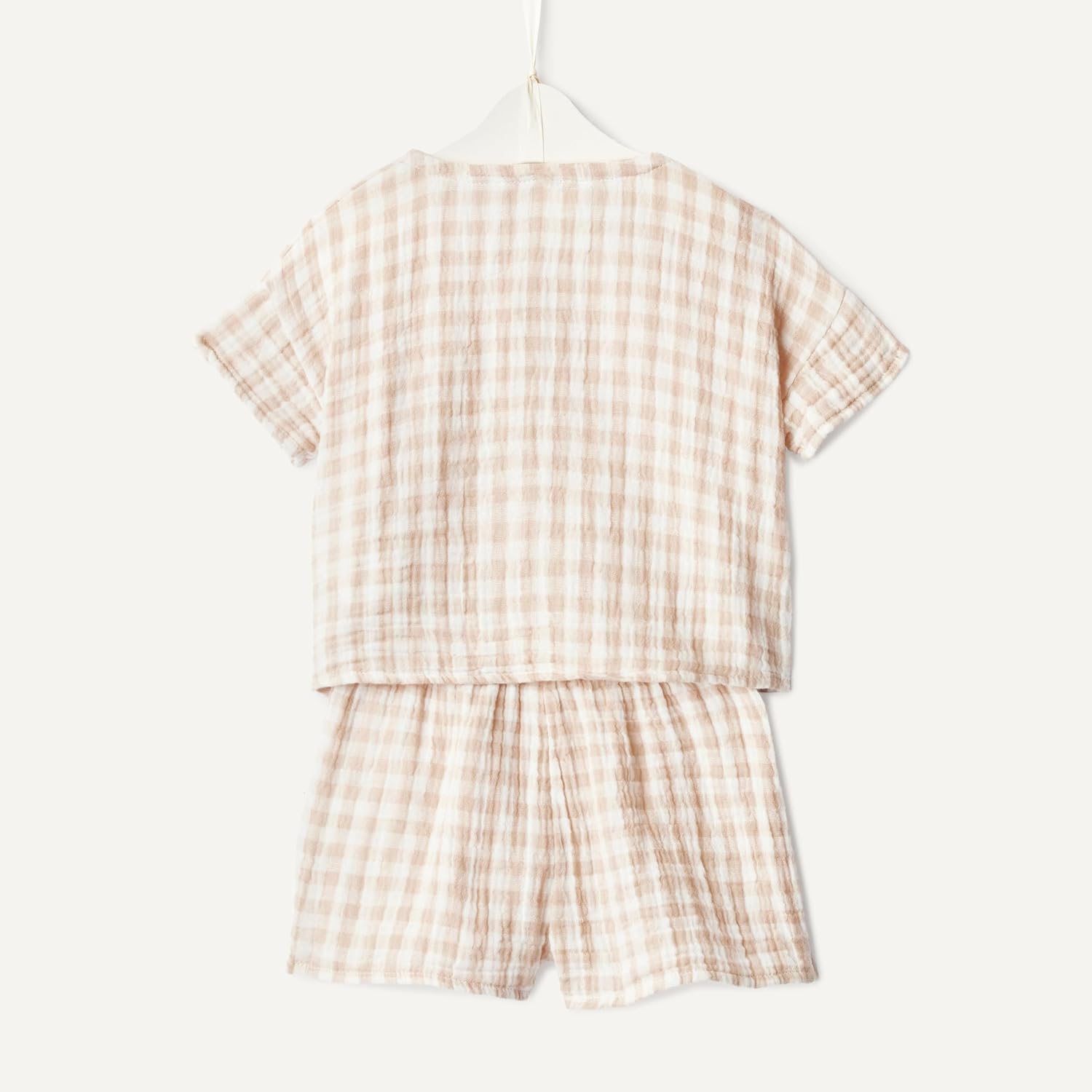 Detalle de Amazon Essentials x Sofia Grainge Unisex Baby Spielset aus Baumwollgaze: Hemd und Shorts