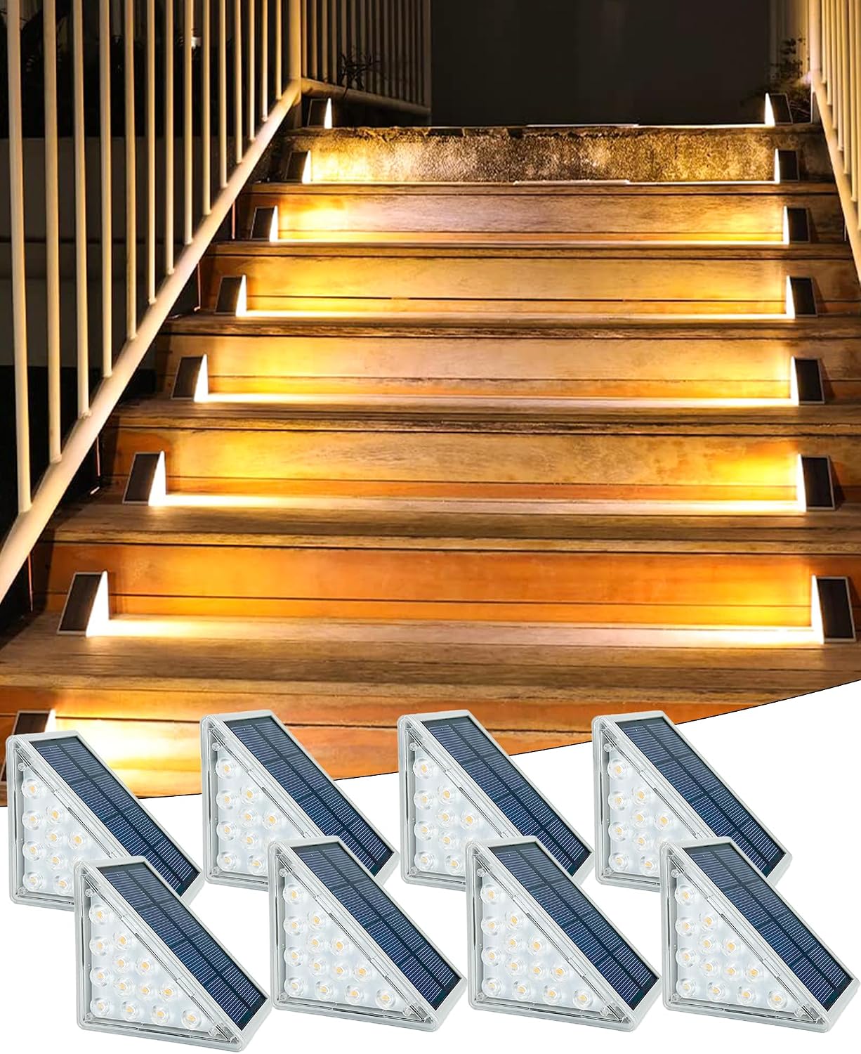 Imagen de Asteria Solar Step Lights Outdoor 8 Pack: Bright, Wire-Free Stair Lighting for UK Homes en OfertitasTOP