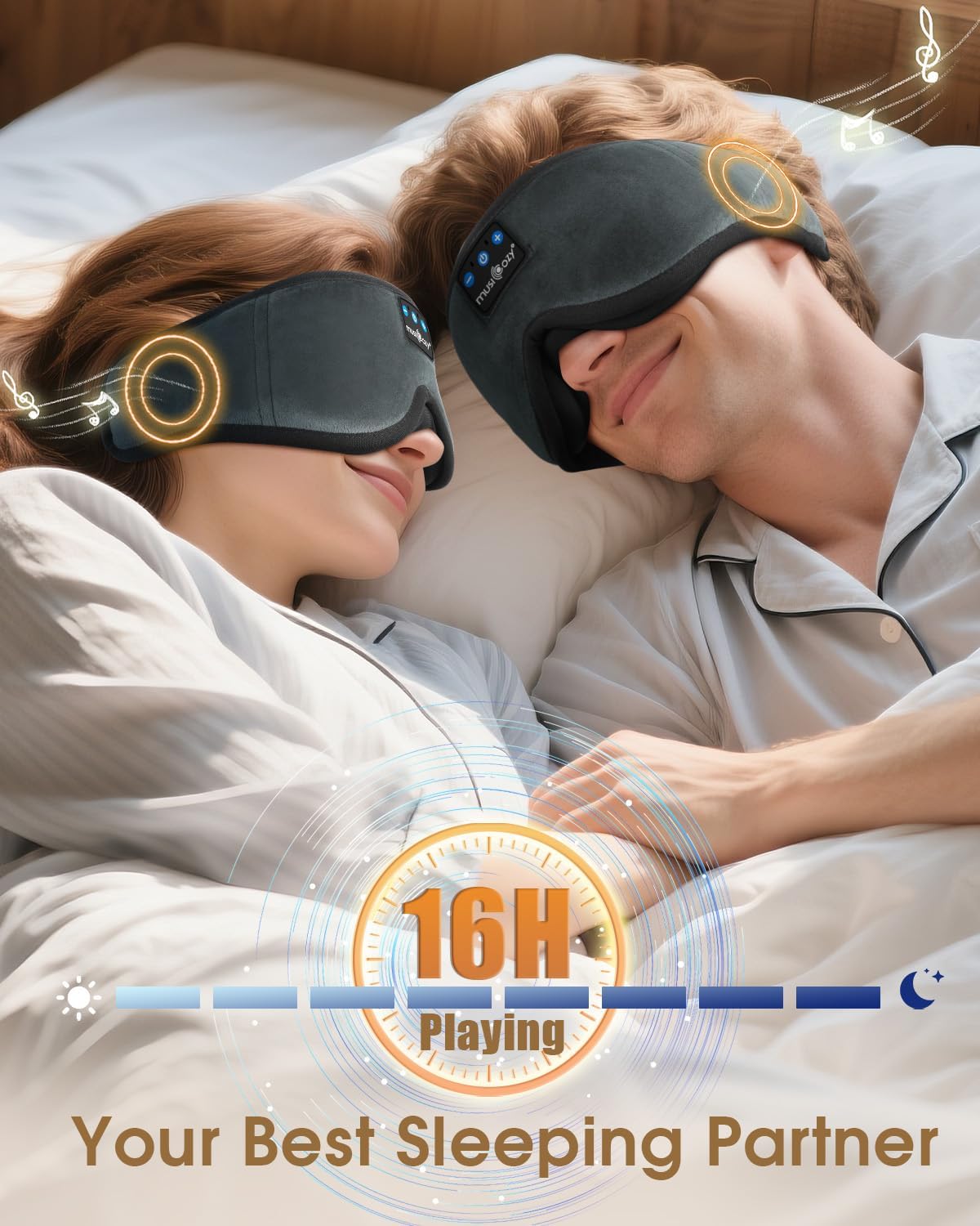 Thumbnail 4 de MUSICOZY 3D Bluetooth Sleep Mask Headphones 16H