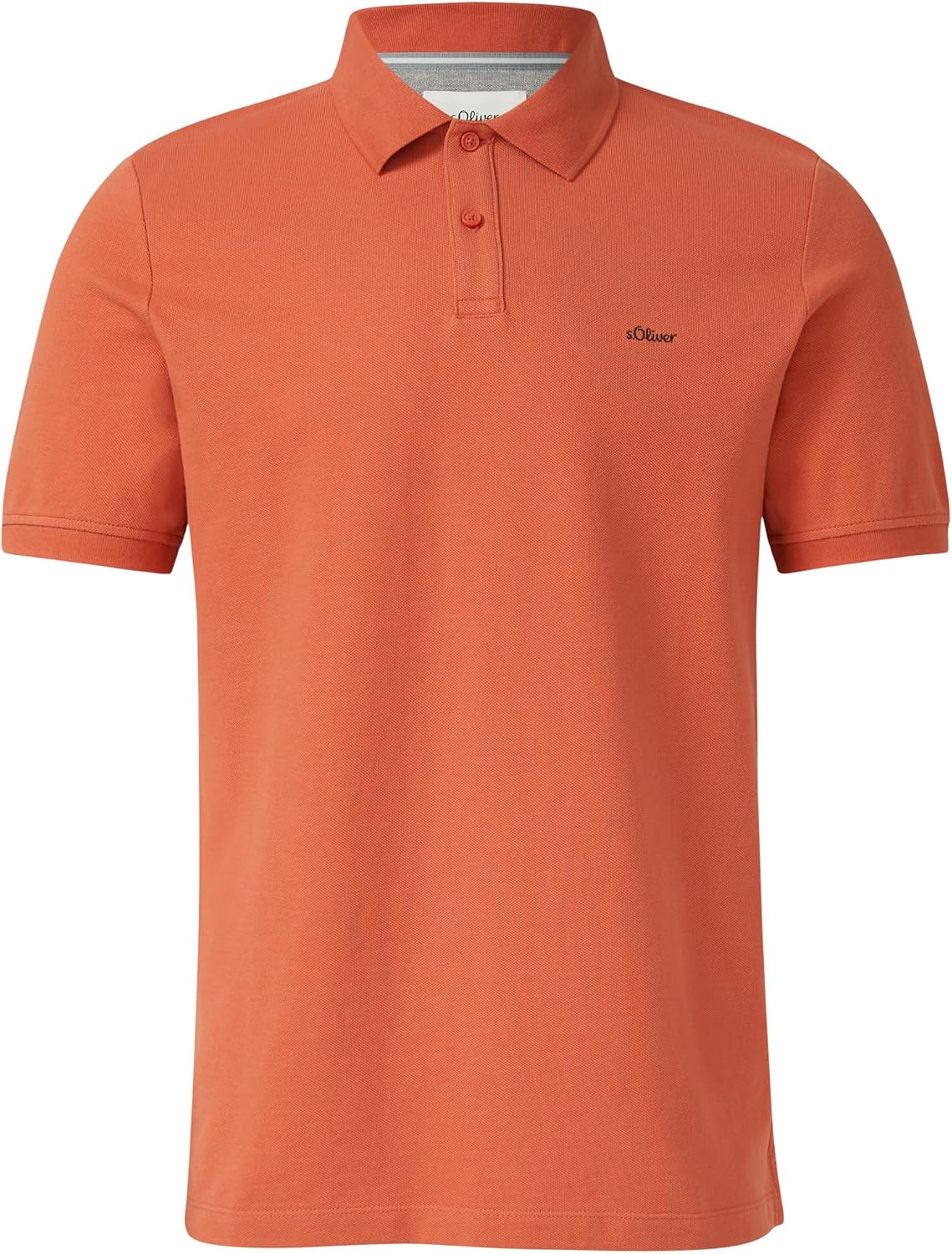 Detalle de s.Oliver Poloshirt mit kleinem Label-Print – klassisches Polo für Alltag und Büro