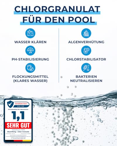 Thumbnail 1 de BlueViking Chlorgranulat für Pool 1 kg – Schnelle Schockchlorung, 55% Aktivchlor, pH-neutral, kalkfrei