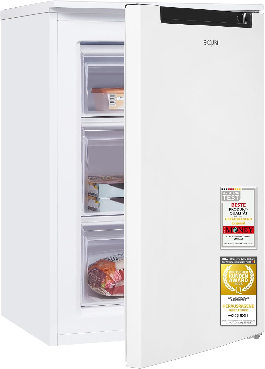 Detalle de Exquisit GS581-040Cweiss Gefrierschrank – 87 L Nutzinhalt, 85,5 cm Höhe