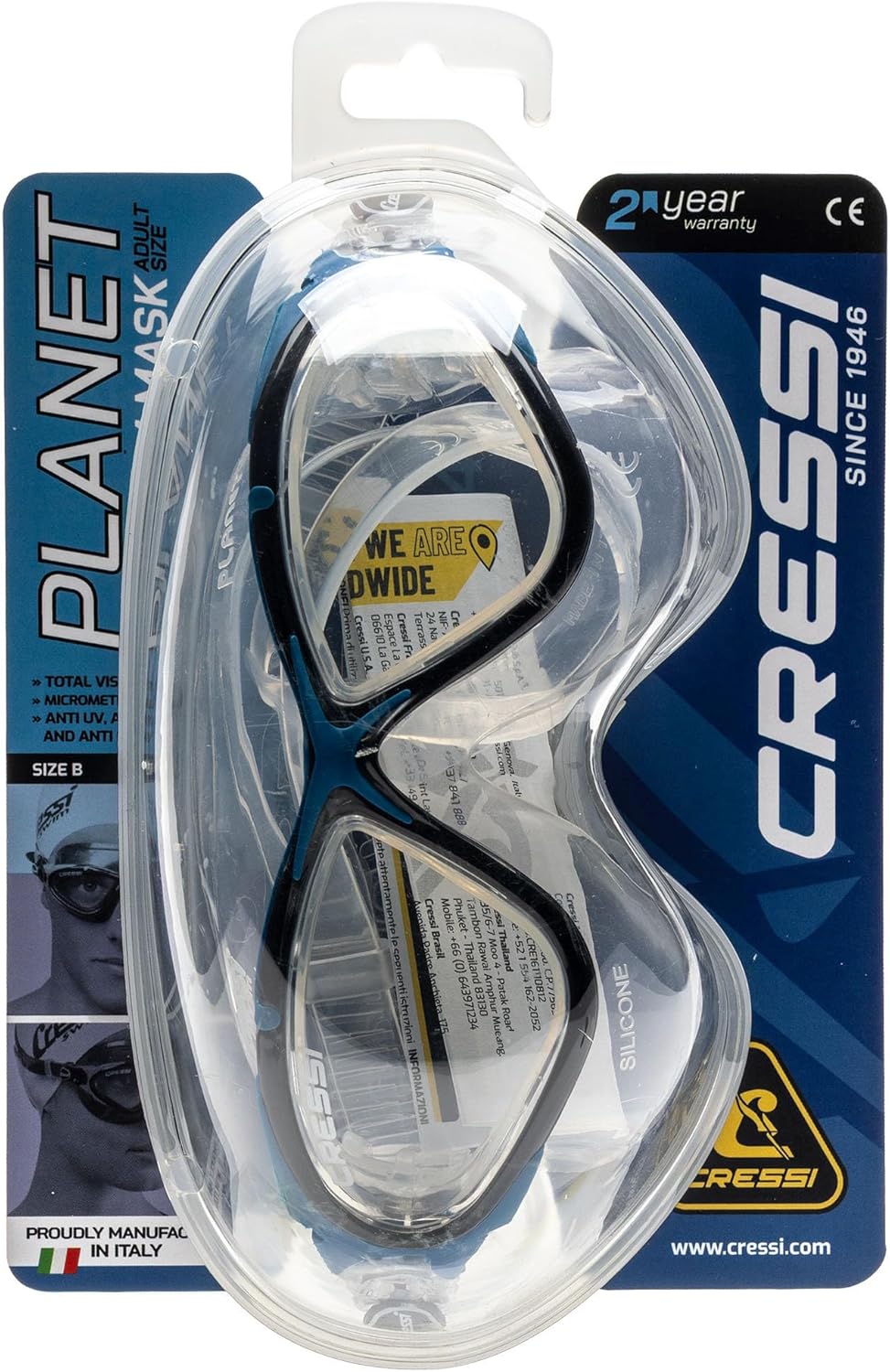 Detalle 2 de Cressi Planet Goggles: Occhialini Premium per Nuoto – comfortevoli, periferici e versatili
