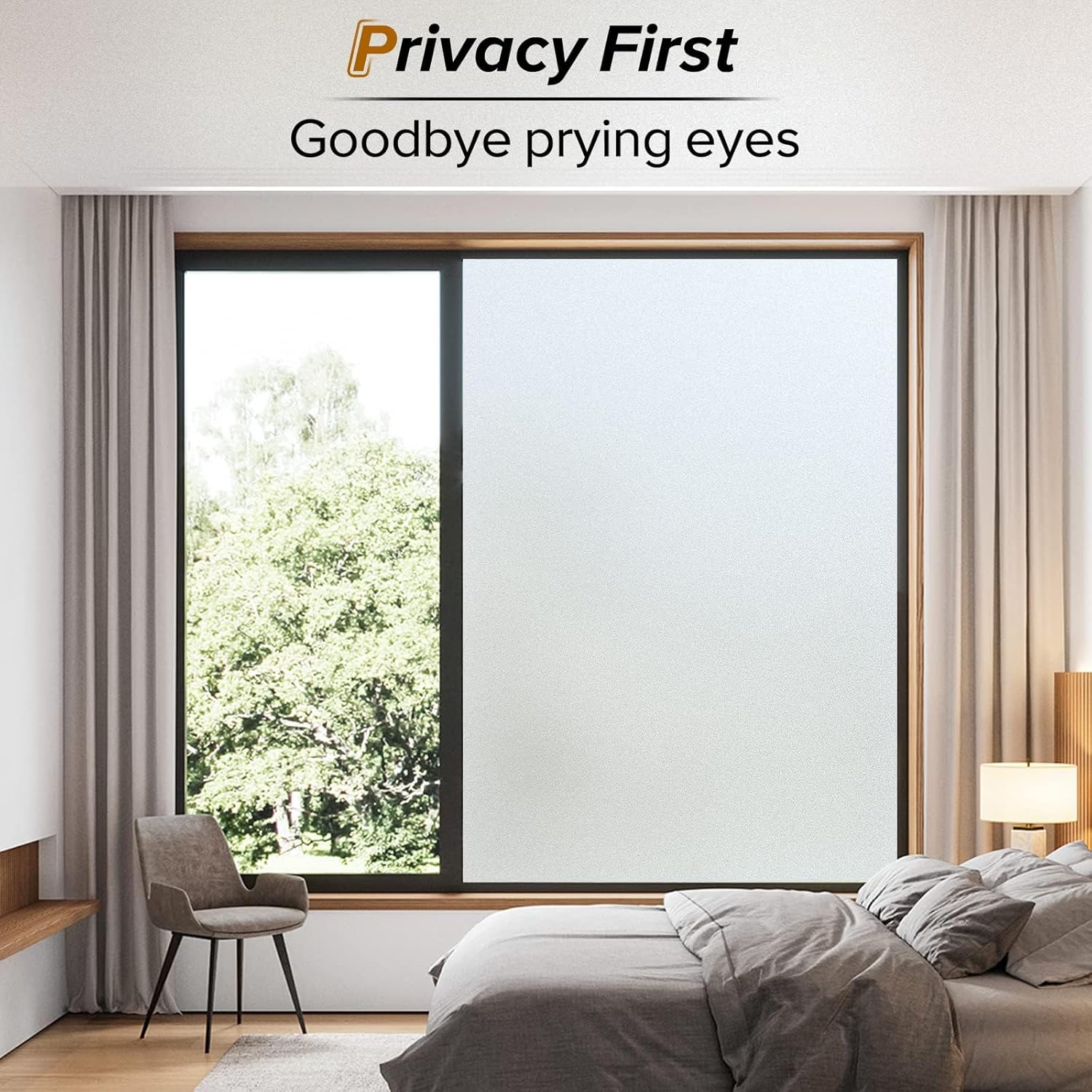 Thumbnail 1 de rabbitgoo Window Film Privacy Film for Glass Windows 60x200 cm – Frosted, Self-Adhesive, Removable UV Block