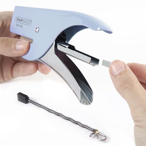Detalle de Rapesco 1376 Cucitrice a Pinza SP-64 e 1000 Punti Tipo 21/4 mm, Azurro
