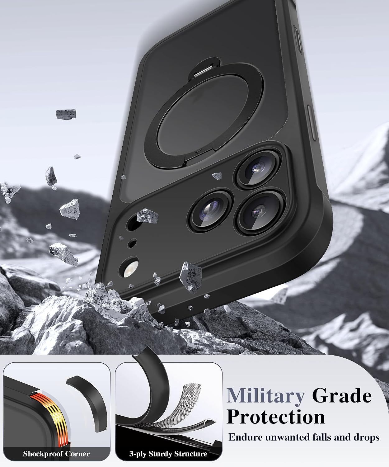 Thumbnail 6 de BERFY iPhone 18 Pro Max/17 Pro Max Case with Privacy Screen and 360° Stand