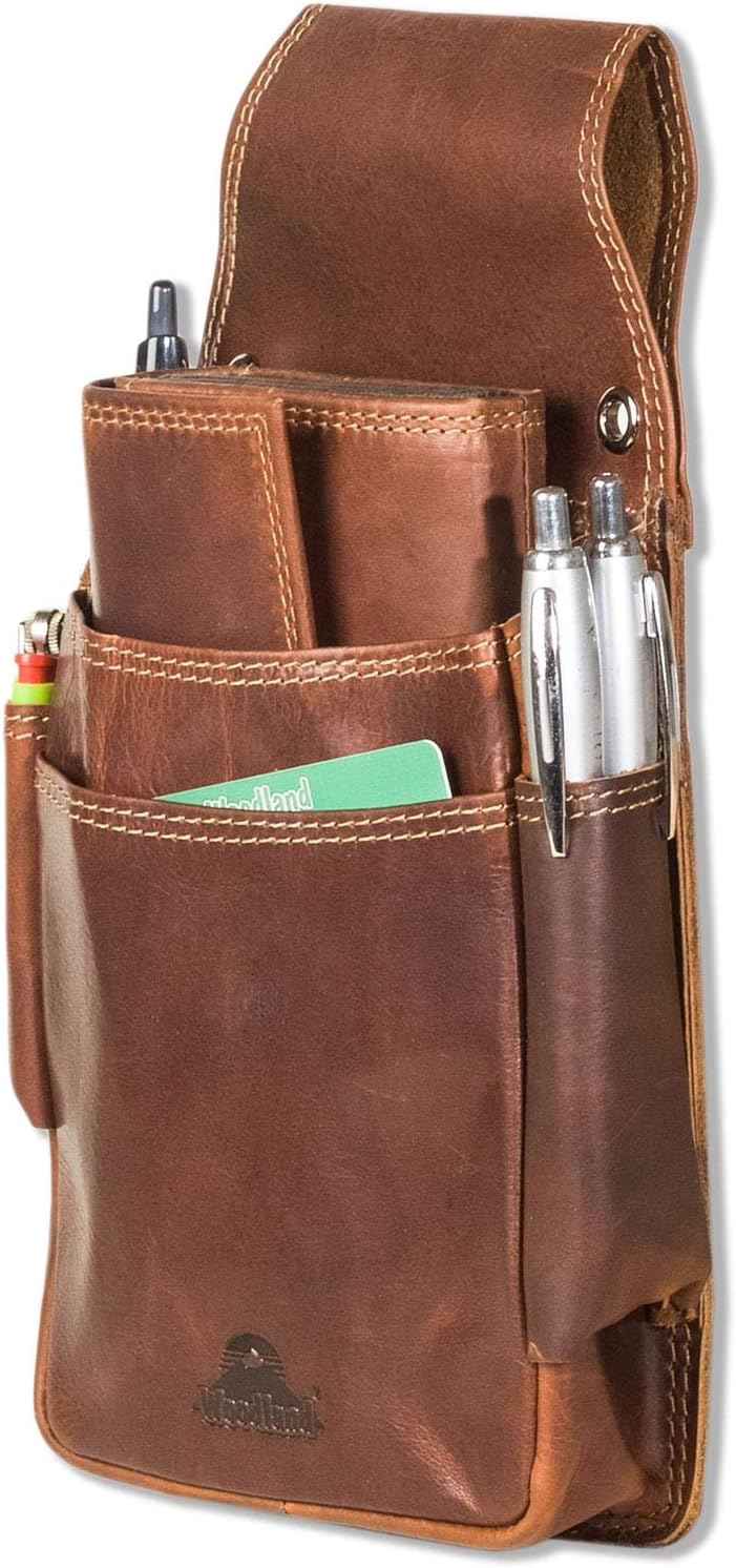 Detalle 1 de Woodland Profi-Kellnerbörsen-Holster naturbelassenes Rindsleder