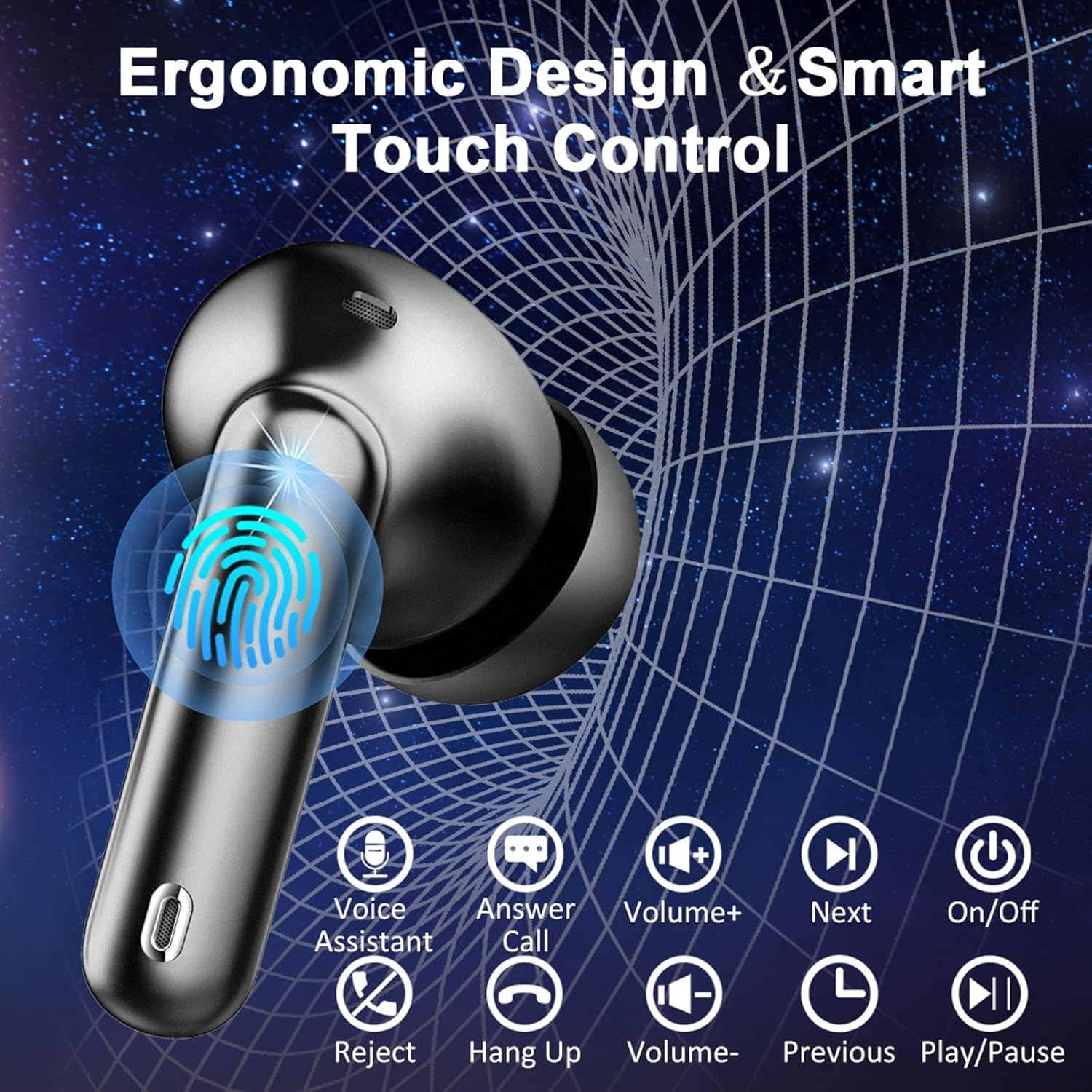 Thumbnail 5 de Cuffie Bluetooth 5.4 Nuovo Auricolari In Ear HiFi con ANC ENC, IP7 e Display LED