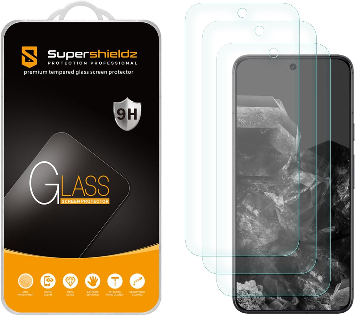 Detalle de Supershieldz Pixel 10/9 Tempered Glass 3-Pack