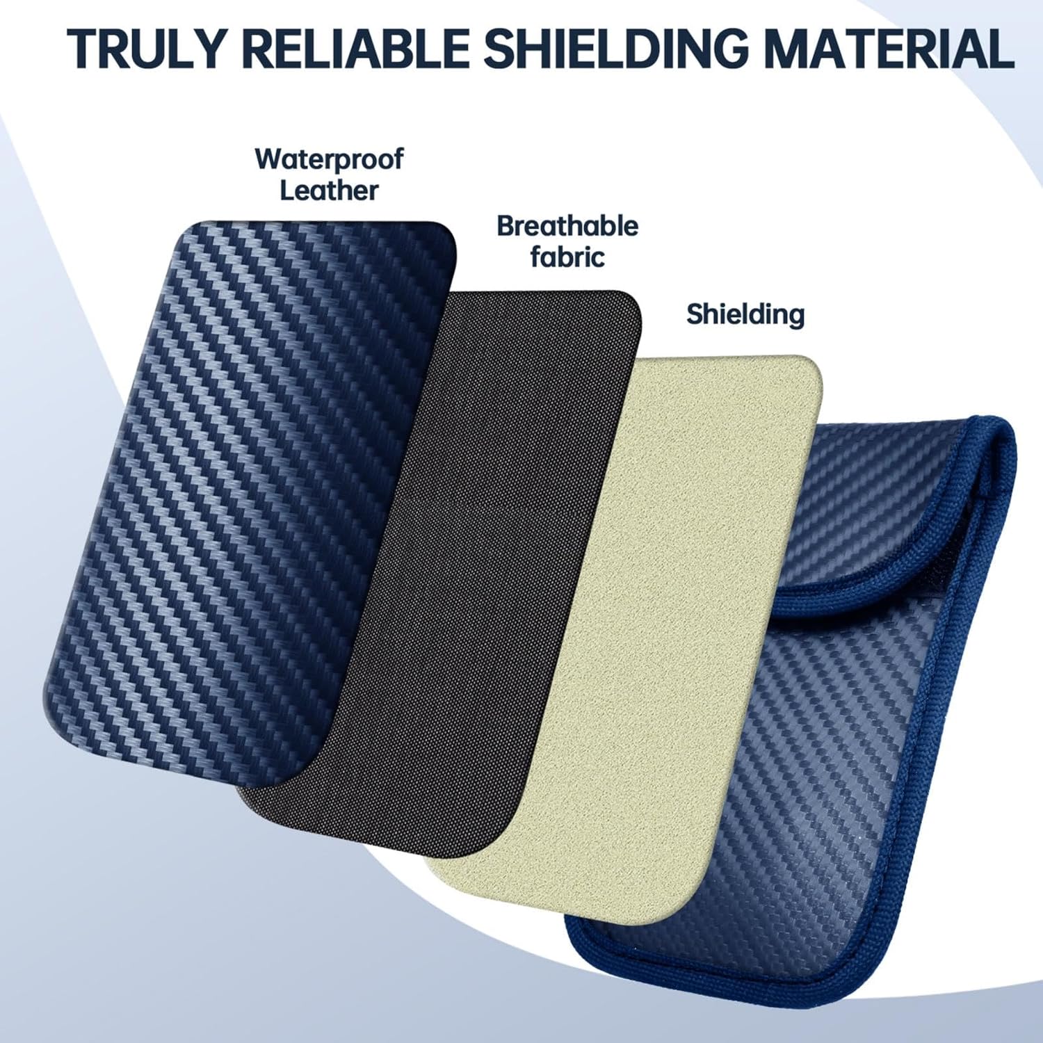 Detalle de Caslord Keyless Go Schutz Autoschlüssel – 2er Set Faraday-Taschen aus Leder mit RFID-Blocker