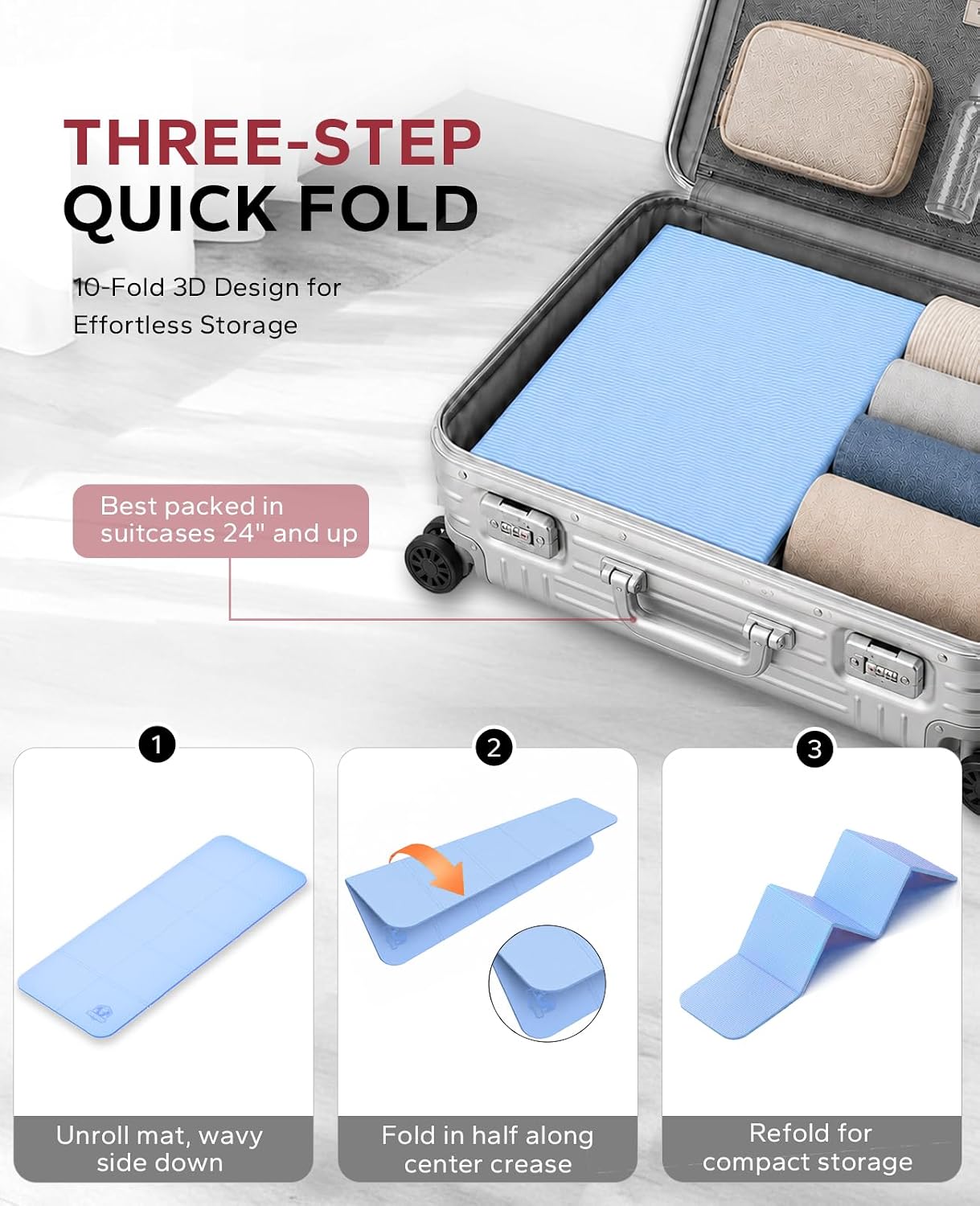 Thumbnail 4 de HAPBEAR HB-YM11 Foldable Yoga Mat, 6mm TPE, Dual-Sided Non-Slip Grip