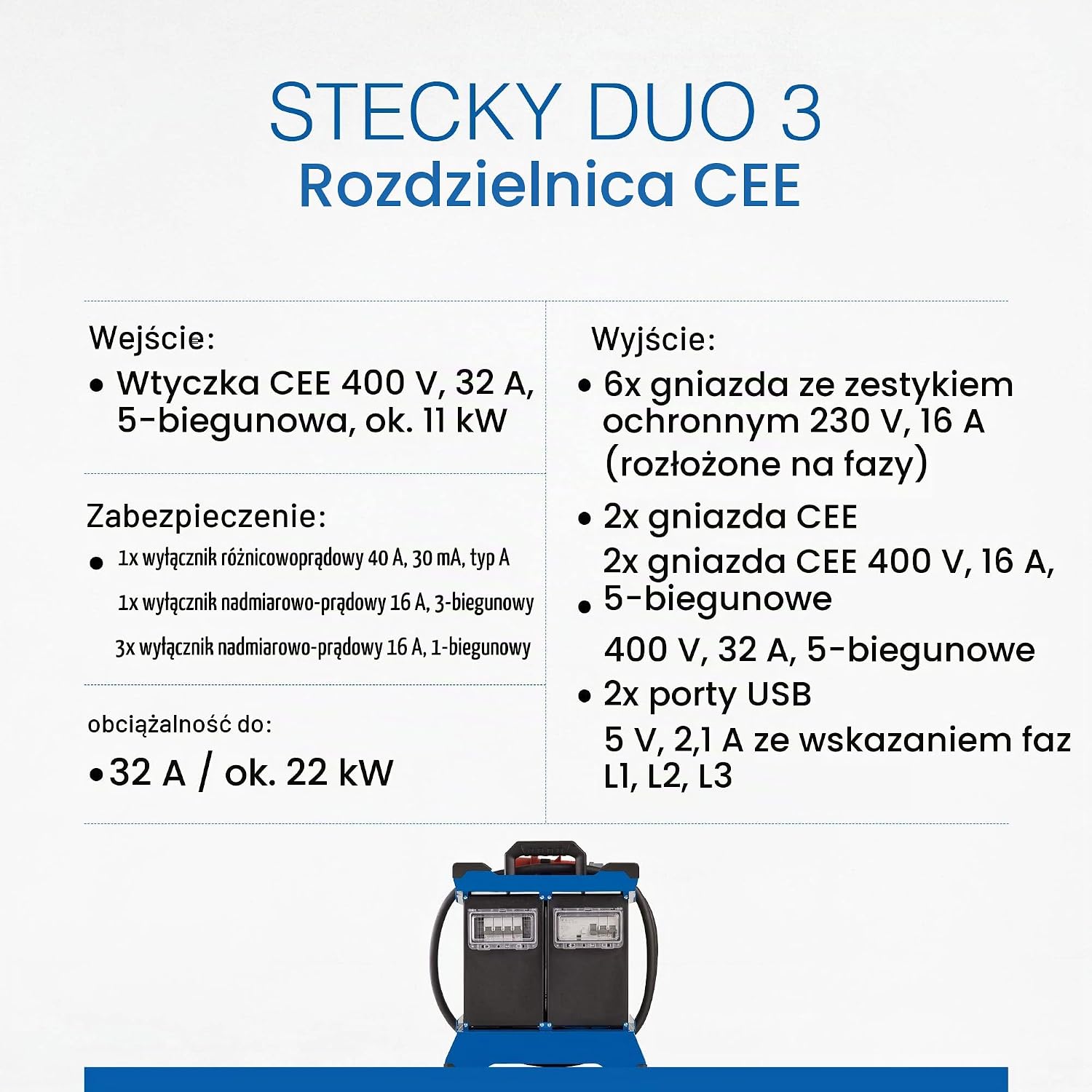 Thumbnail 6 de as - Schwabe Stecky Duo 3 – rozdzielacz CEE, 6 gniazd Schuko, kabel 2,1 m, IP44
