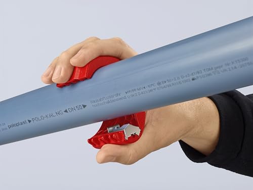 Detalle de KNIPEX BiX Schneider 90 22 10 BK – Präzises Schneiden von Kunststoffrohren und Dichthülsen