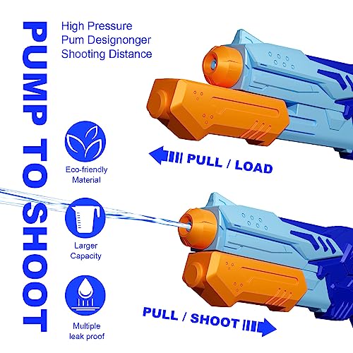 Detalle de MOZOOSON Pistola de Agua Niños 2 Pack – Soaker de gran capacidad y alcance